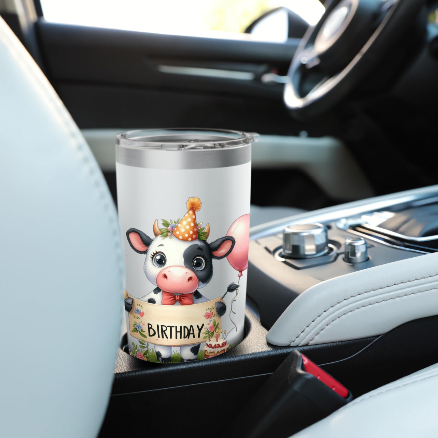 Cute Cow Celebration Party Animal Design Stainless Steel Insulated Tumbler
