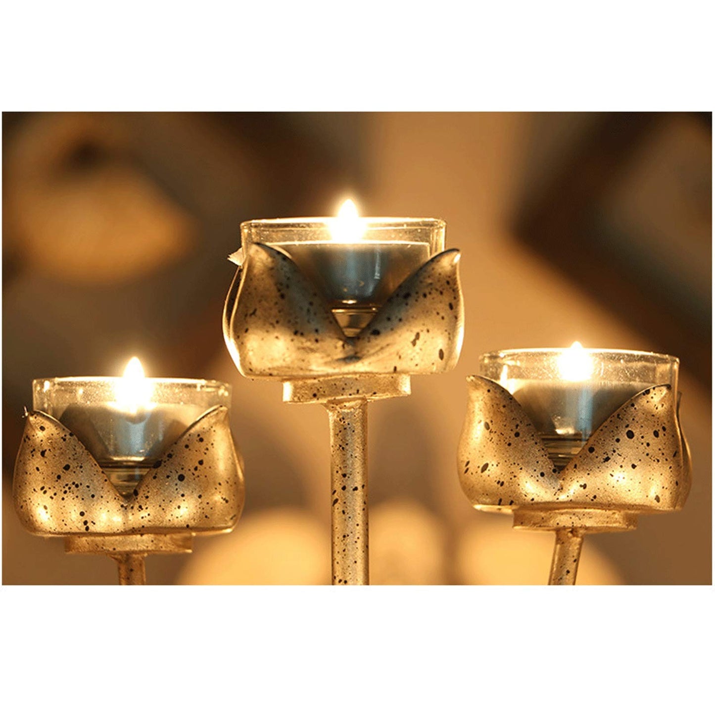 XILIN-1987 Candle Holderss European Style Wrought Iron Candle Holder Romantic Candle Light Dinner Candlestick for Home Decoration Votive Activity Candle Stand Wedding Gift Idea Decorative Candlestick