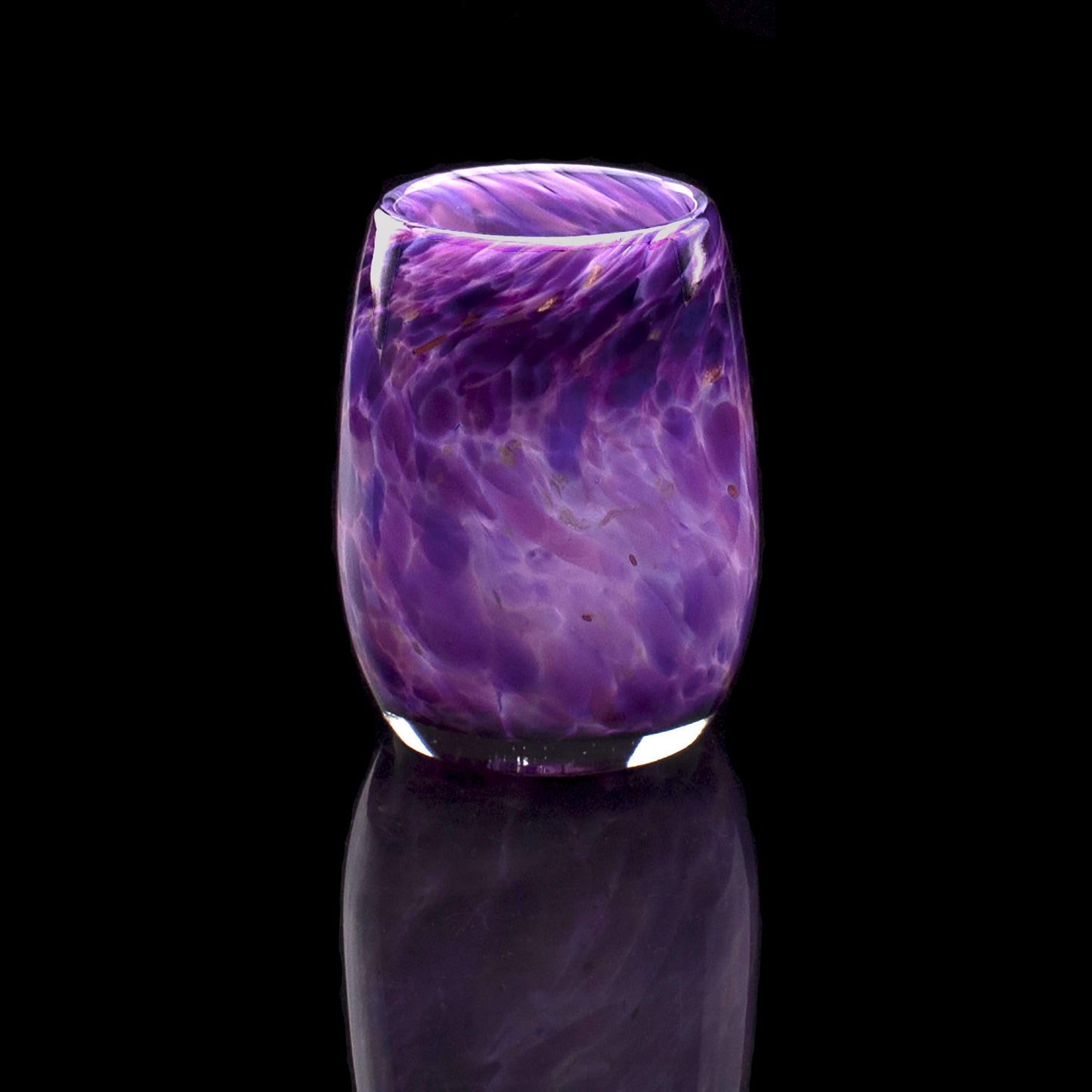 Totally Blown Glassworks Votive Candle Holder, Tea-Light, Handmade Blown Glass, Accent Vase, Centerpiece, Home Decor, Artist Dehanna Jones, Seattle, WA. (Purple Rain)