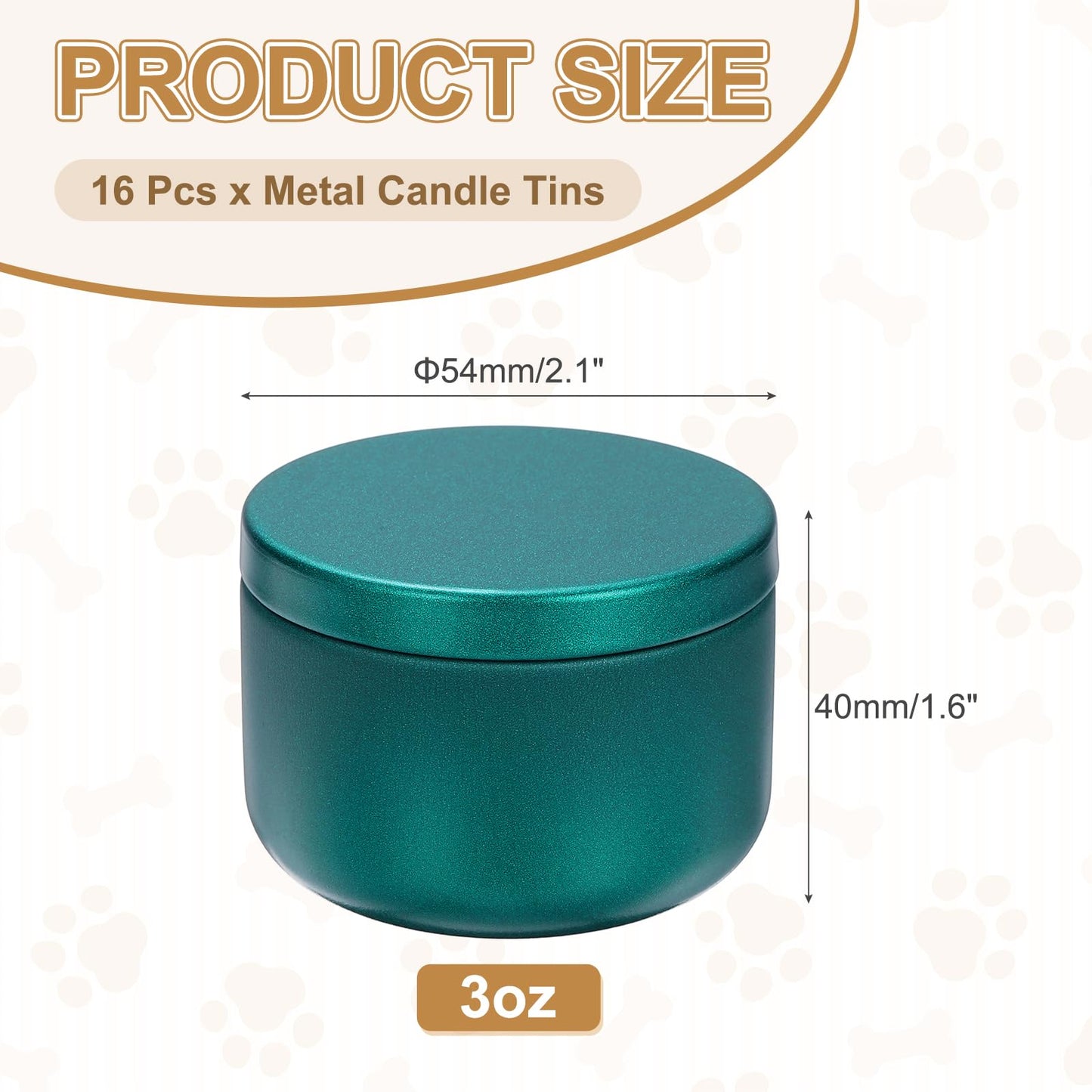 MECCANIXITY 3oz Candle Tins, 16pcs Metal Candle Tins Jars with Lids Round Empty Tin Can Containers Bulk for Storage Tea and Making DIY Arts Crafts Christmas Gifts, Bright Green