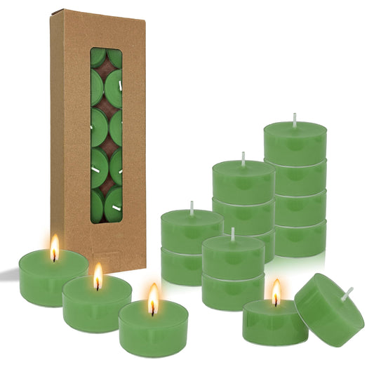Sage Green Scented Tealight Candles, 12 Pack Green Colored Tea Lights | Laurel Spice Natural Aromatherapy Scents for Relaxation, Spa & Home Decor-T01-12S-LAUREL