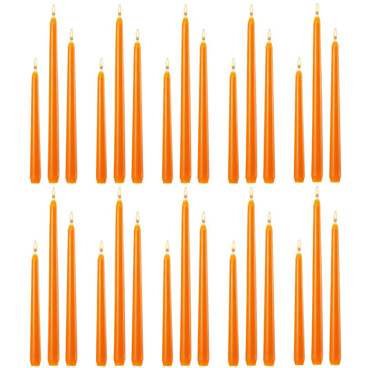 MTLEE Taper Candles 8/10/12 Multi Height Unscented Taper Candles 8 Burn Hours for Dinner Decorative Home Decoration Fall Thanksgiving Wedding Party Candlesticks(Orange,36)
