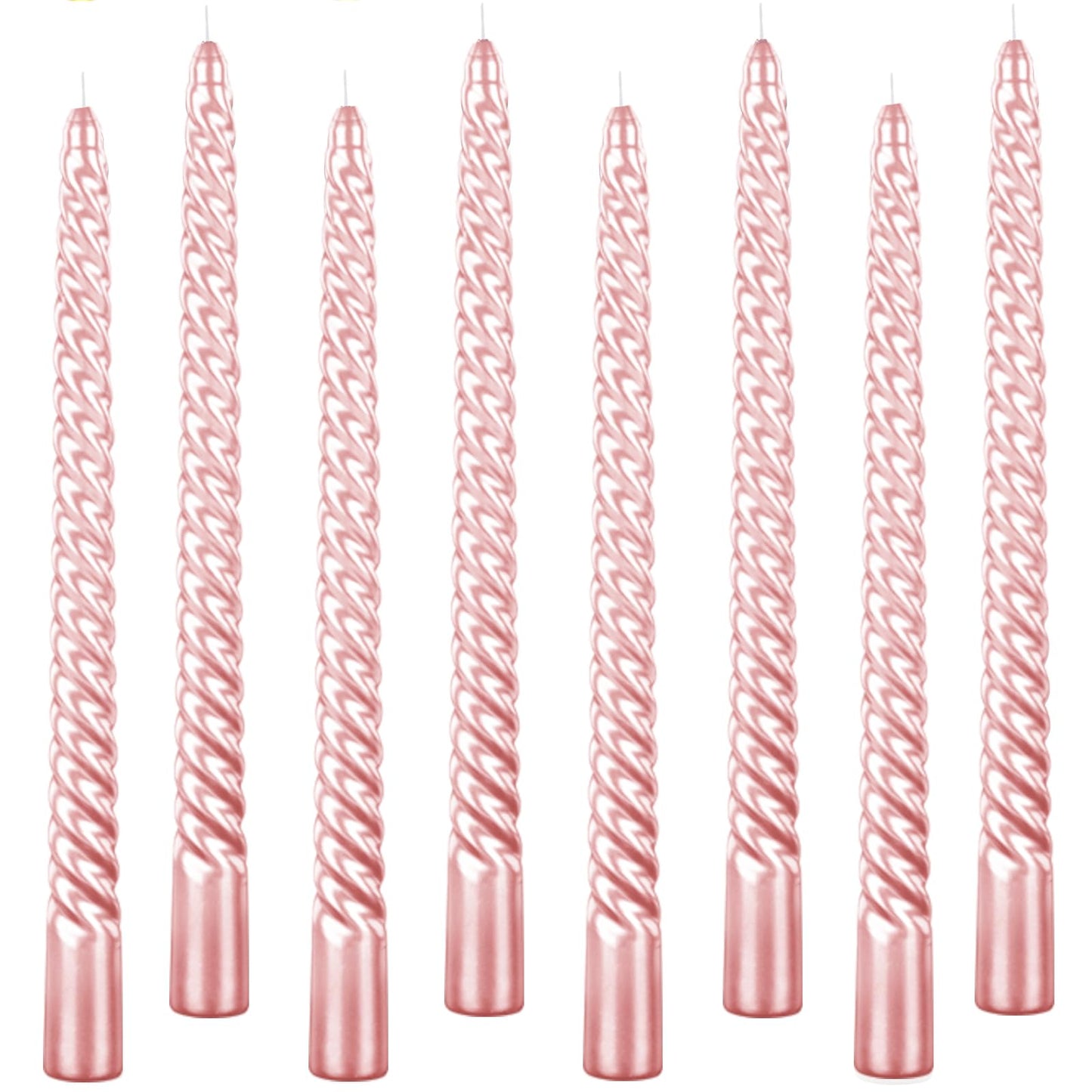 10 Inch Taper Candle, Set of 12,Tapered Candles Burn for 7 Hours, Long Sticks,Tall Candlesticks, Dinner Party, Wedding, Halloween (25cm, Pink)