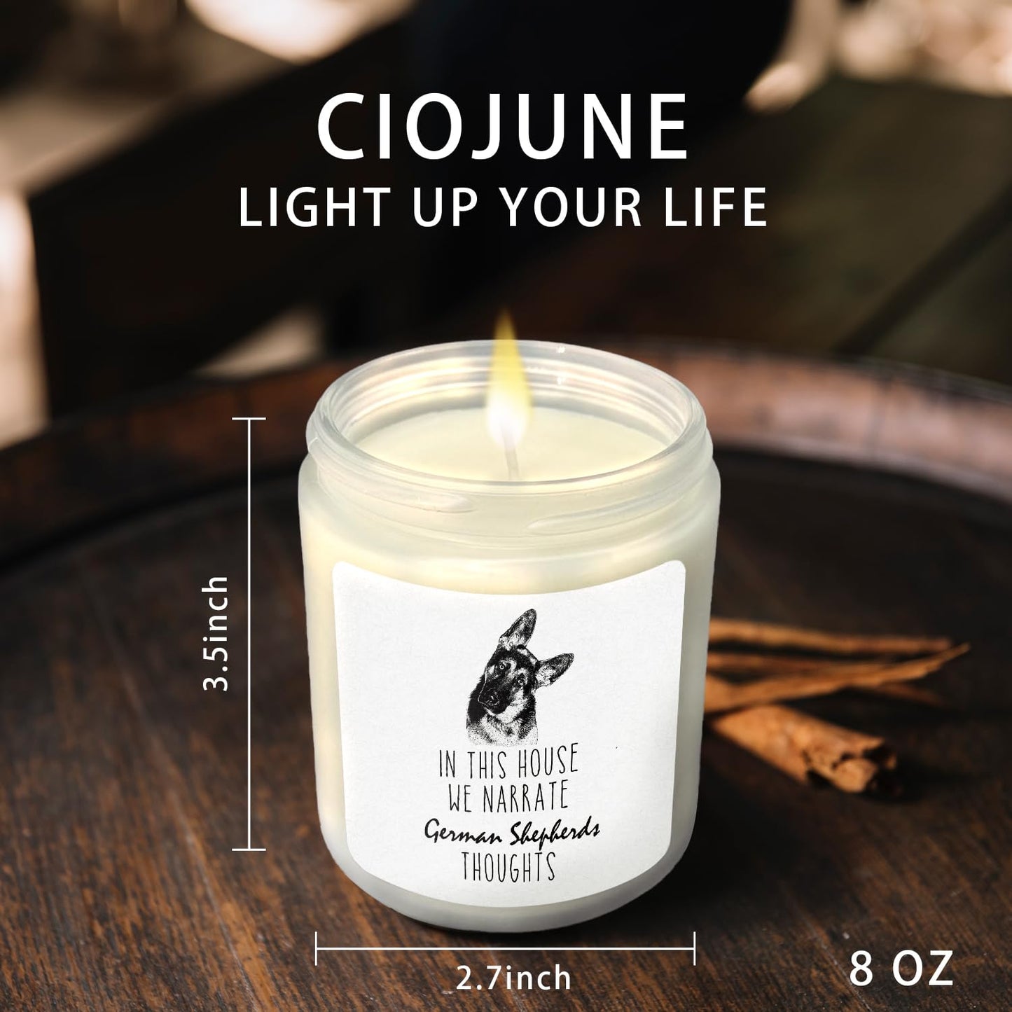 CIOJUNE in This House We Narrate German Shepherds Thoughts Lavender Dog Candle, German Shepherd Lover Gifts for Women Mom Men Owners