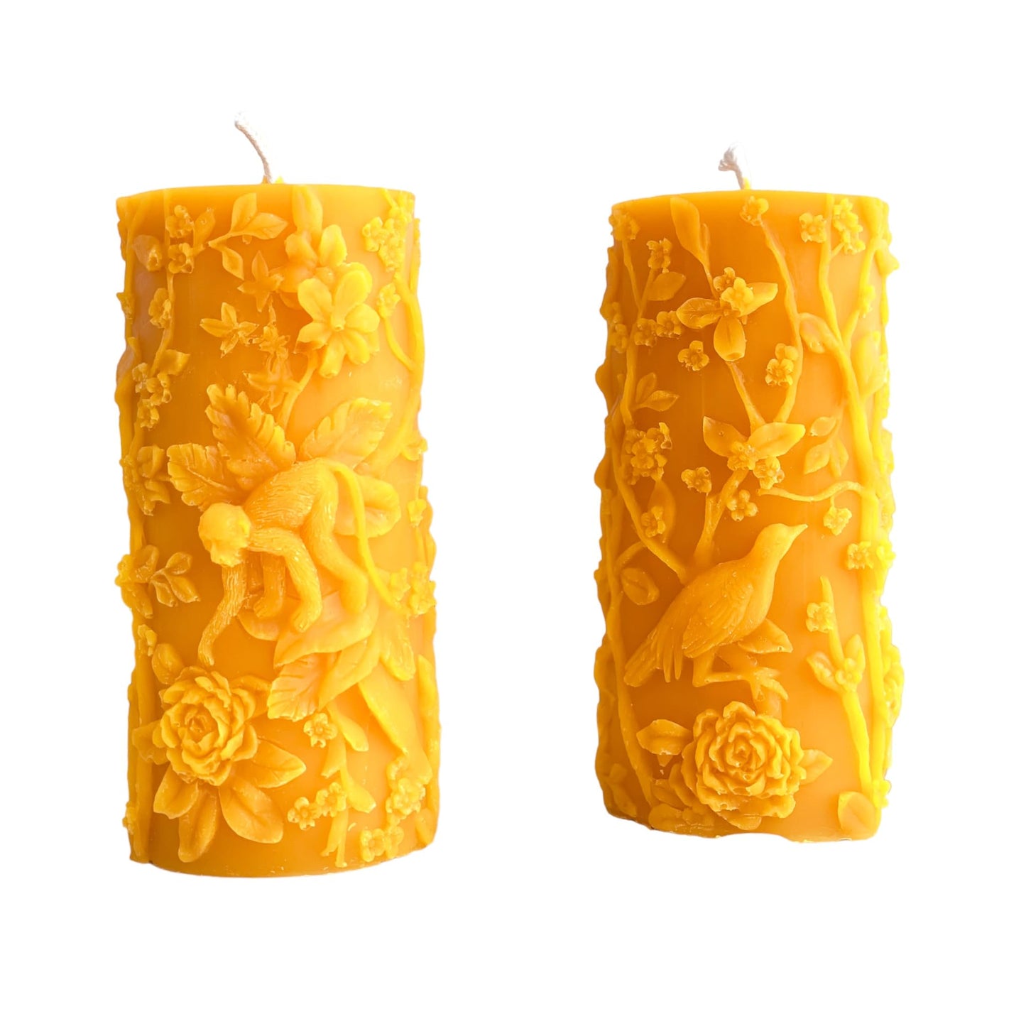 Animal Beeswax Candle | Jungle Baby Shower | Carved Candles | Unique Candles | Monkey Nature Decor | Nature Lover Gift | Tropical Gifts Bird
