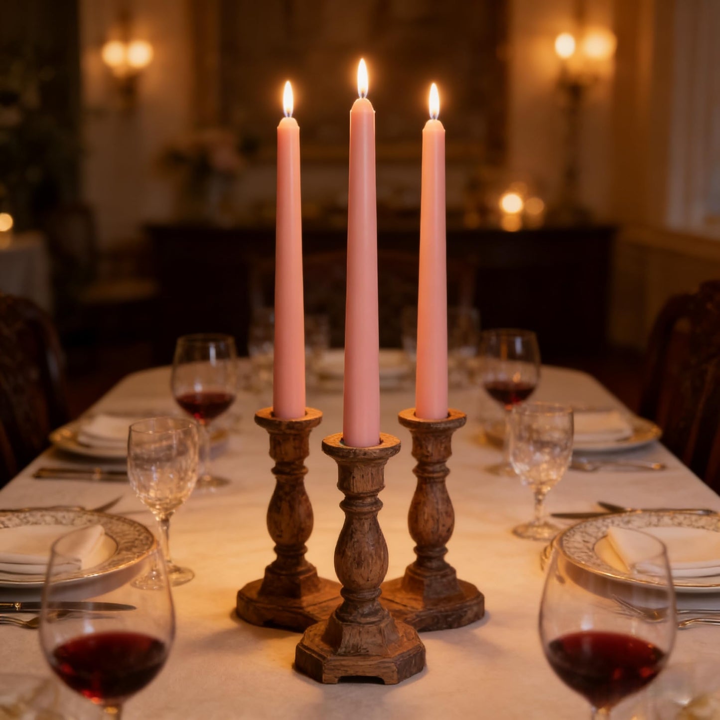 12 Pack 10 inch Dusty Pink Taper Candles, Unscented Dripless Smokeless Candlestick Bulk for Home Dinner Wedding Romantic, 7-8 Hours Burn