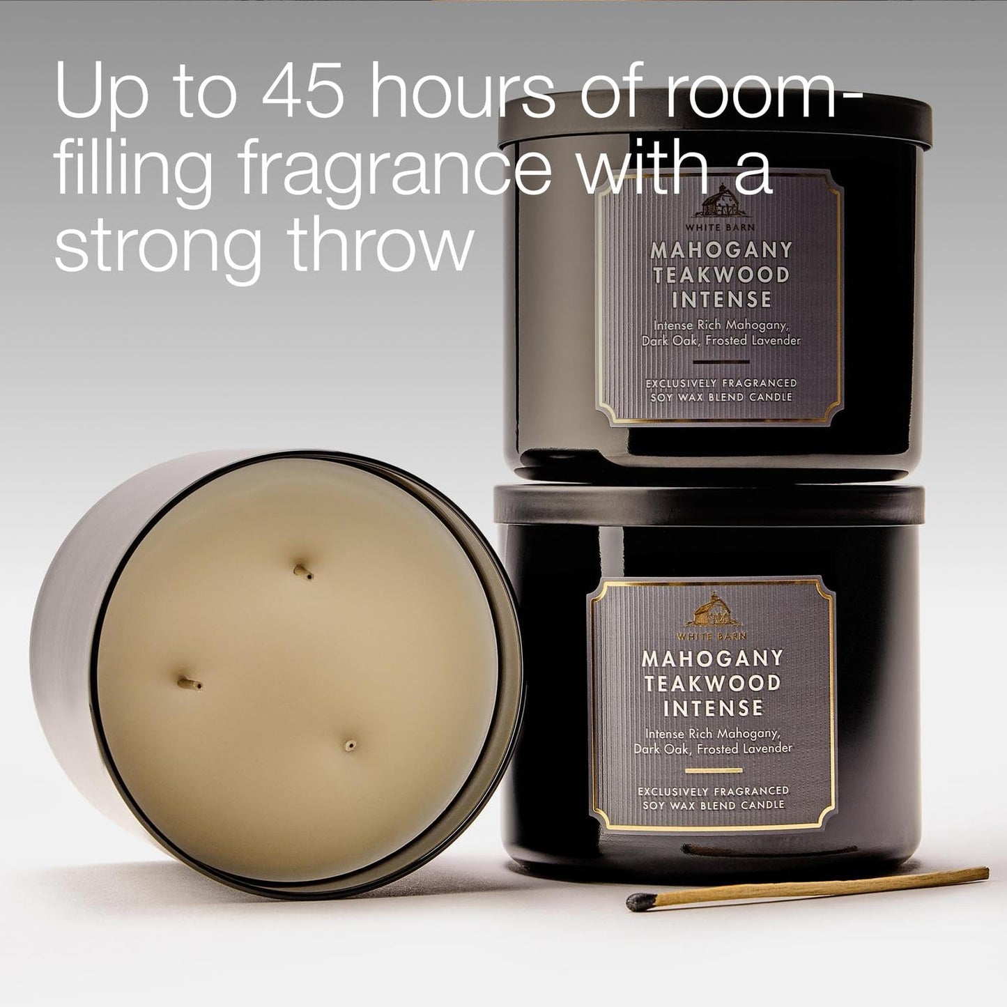 Bath & Body Works Mahogany Teakwood Intense 3-Wick Candle - Scented Candle for At-Home Use - Long-Lasting, Room-Filling Fragrance - High Fragrance Oil Concentration - Soy Wax Blend