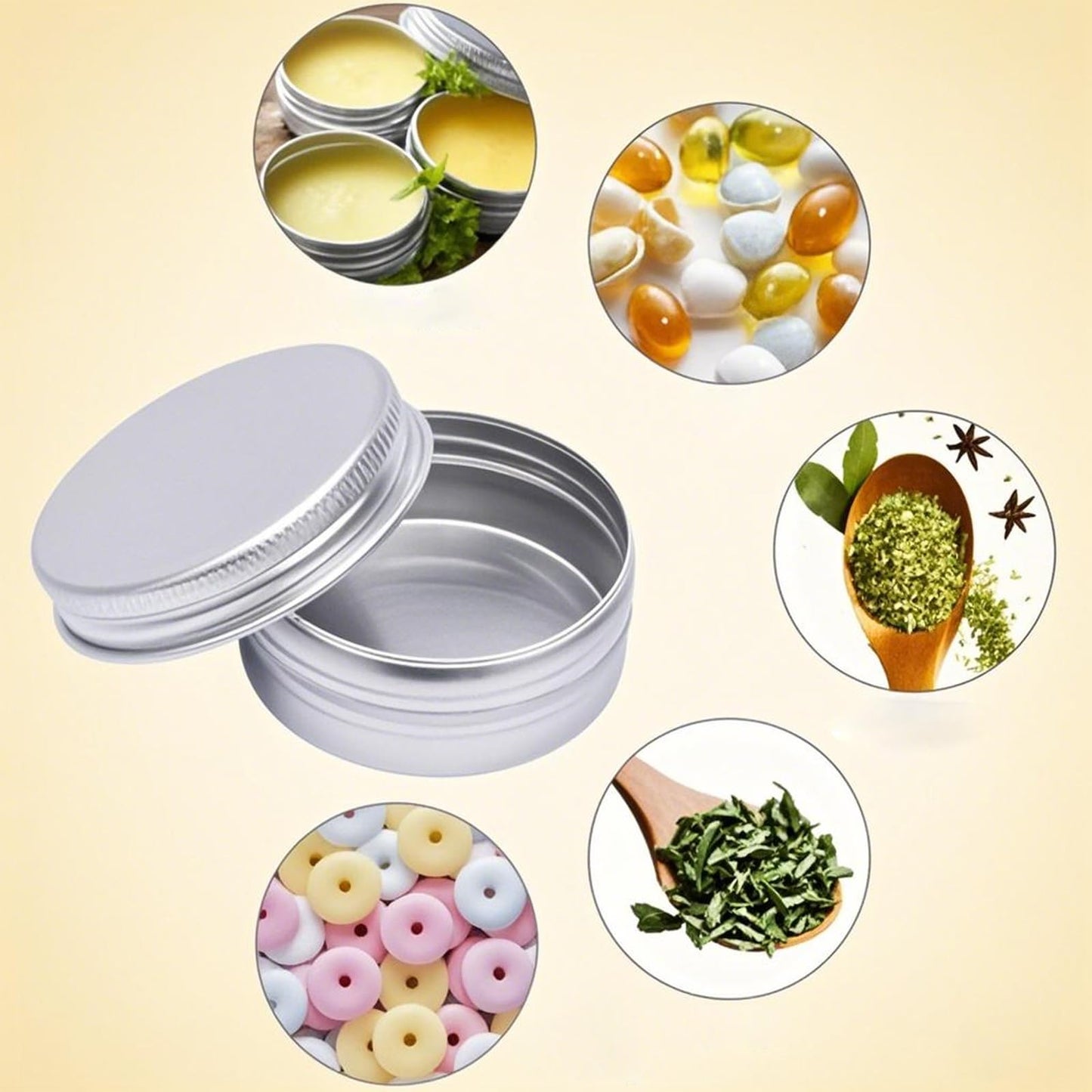 SEHOI 30 Pack 10 OZ Aluminum Tins Cans, Large Round Metal Tins Jars with Screw Lid, Metal Tin Food Candle Containers for Cosmetic, Spices, Candies
