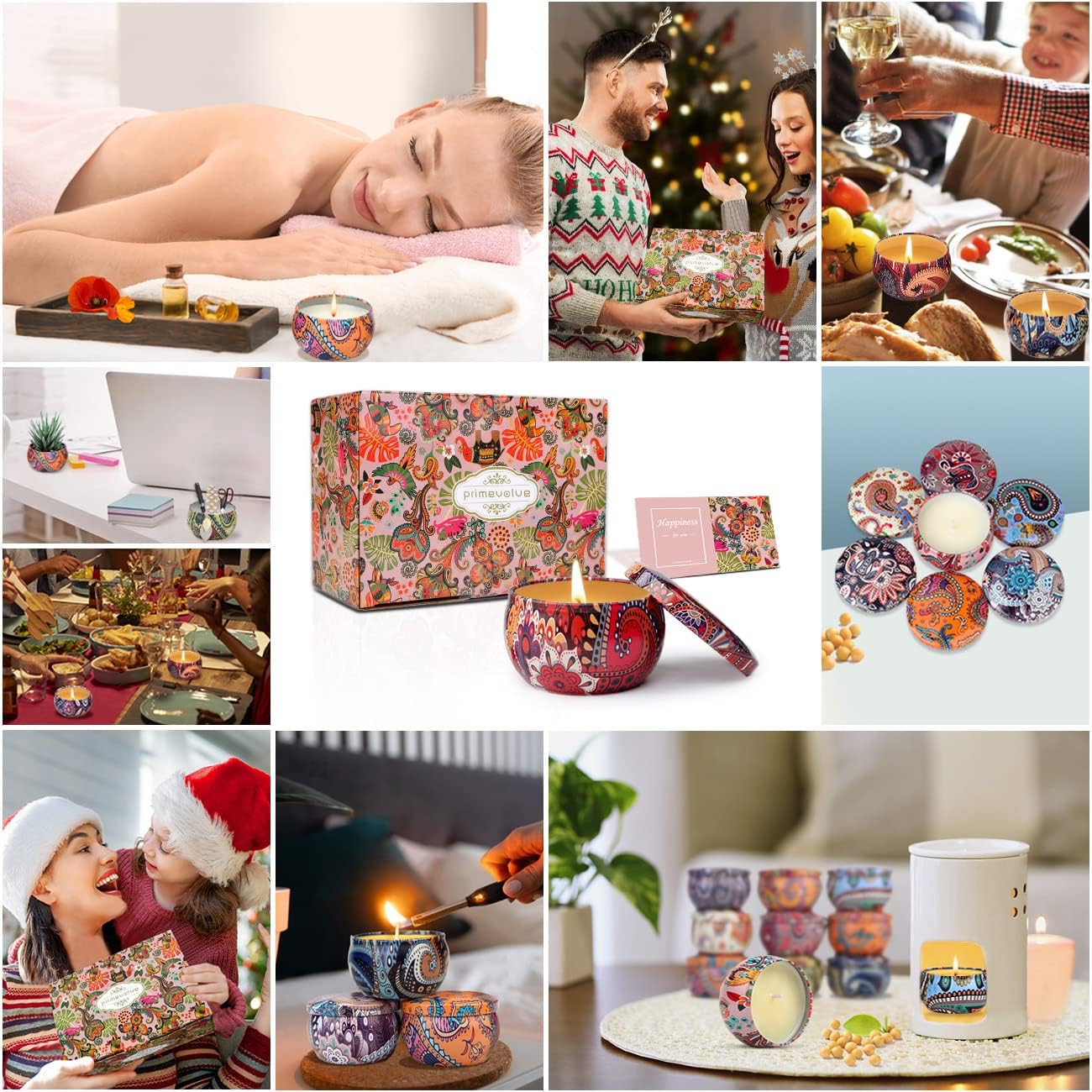 Scented Candles Gift Set for Women, Primevolve 12 Pack 2.5 Oz Soy Wax Travel Tin Aromatherapy Candles for Home Scented, Perfect for Birthday, Christmas, Stress Relief, Spa, Bath, and Home Decor