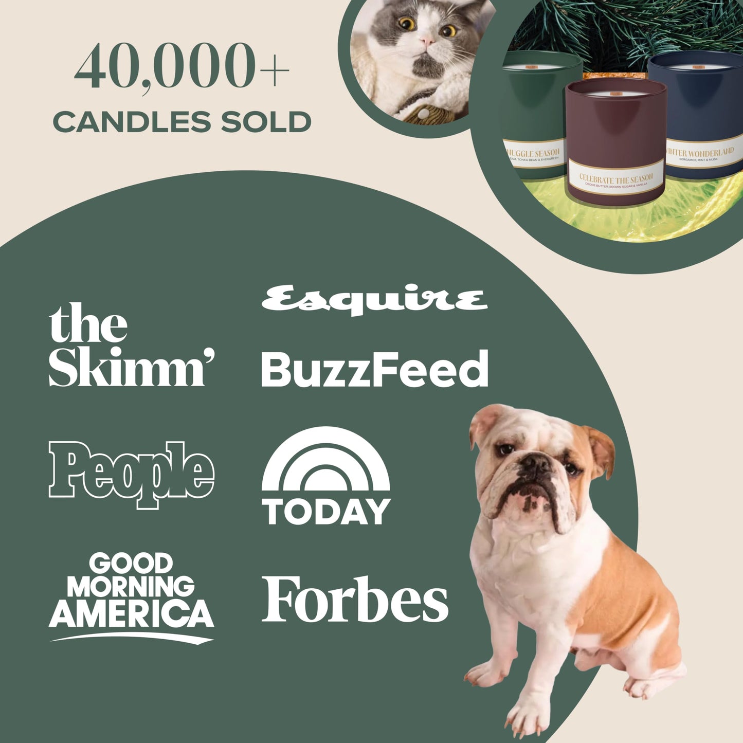 Companion Candles Snuggle Season Pet-Friendly Scented Candle – Balsam, Tonka Bean & Evergreen Fragrance - Coconut Soy Wax Candle with Wooden Wick, Approx. 50-Hour Burn Time, Made in USA, 11.8 oz