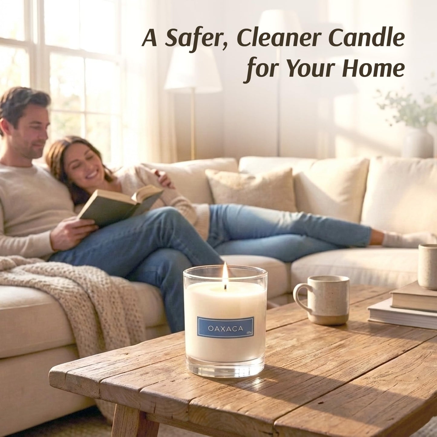 Oaxaca Luxury Scented Candle – Natural Plant Based Wax, 9oz – Cactus Flower, Juniper Berry, Sage & Cedarwood - Long Lasting 60 Hour Burn – Non-Toxic, Hand-Poured in USA for Home