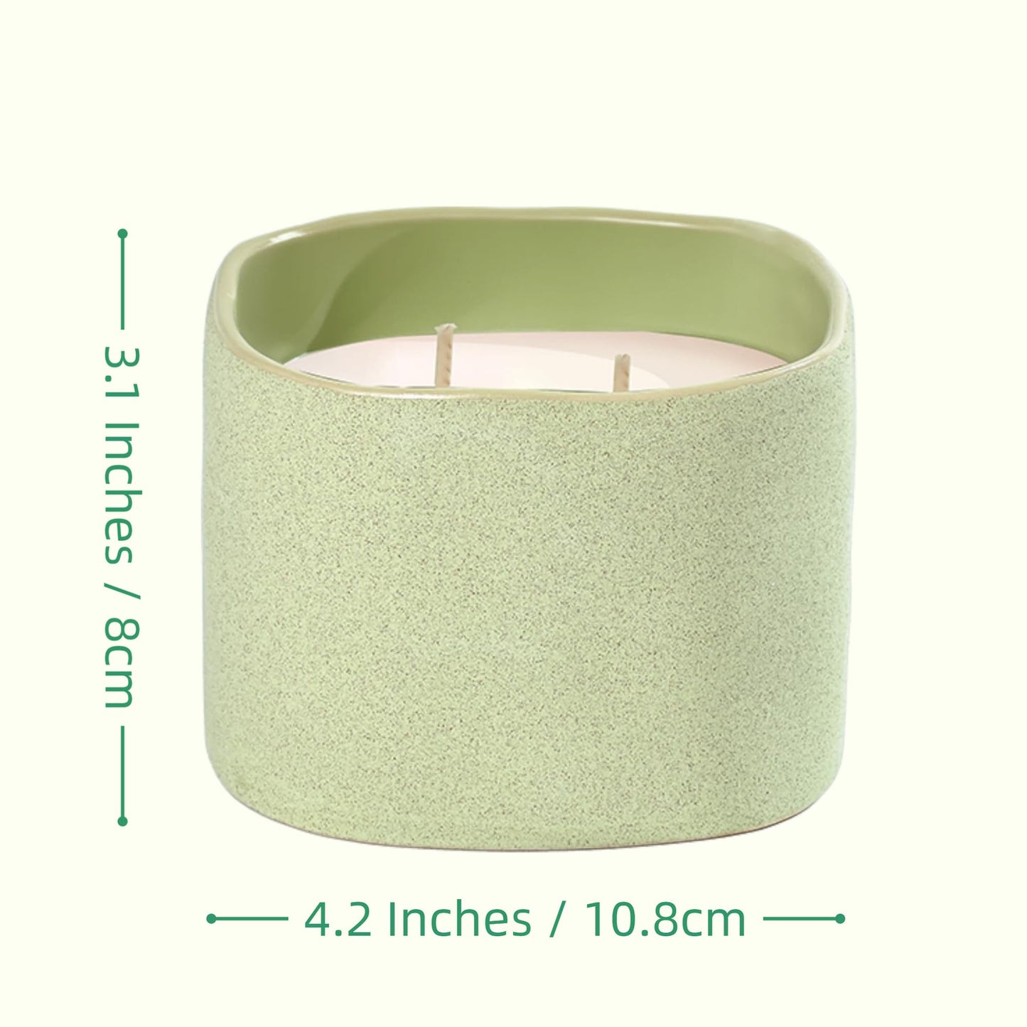 Scented Soy Candles, Large Candle 3 Wicks 19.5oz Japanese Cherry Blossom Ceramic Jar Lava Collection, Gorgeous Gifts for Birthday Thanksgiving Christmas (14.5oz-Basil & Pine)
