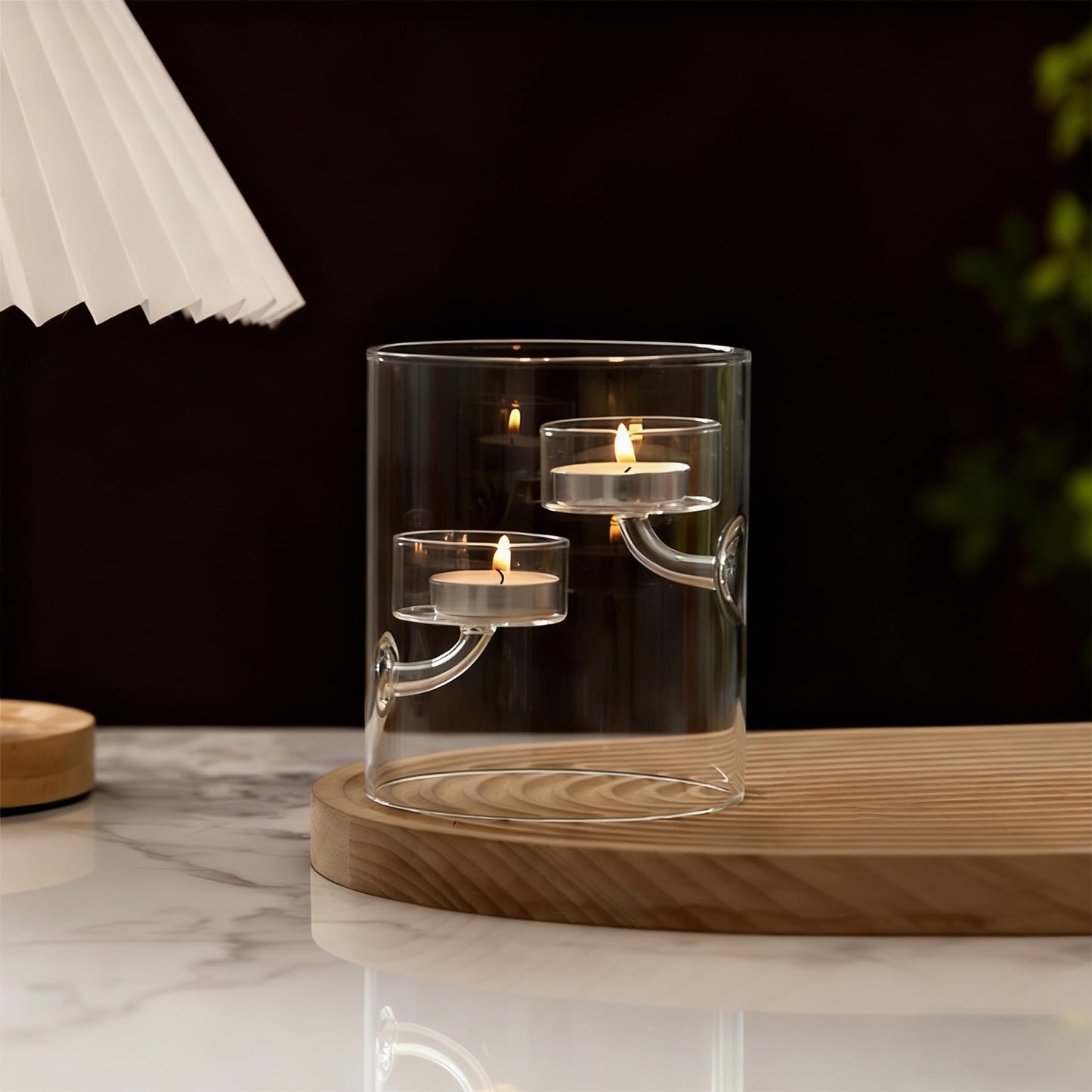 Maimeili Glass Candle Holder Hurricane Crystal Decorative Candle Fits Standard Tealight for Table Wedding Dinning Centerpieces Party Supplies Home Decor