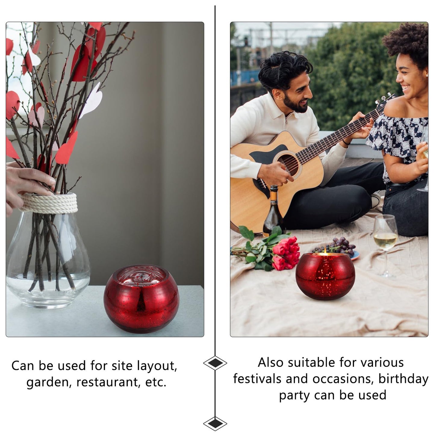 LOEFLIFA Premium Frosted Glass Candle Holder Romantic Red Candle Cup for Valentine's Day Wedding Decor Elegant Table Centerpiece for Home and Party Ambiance