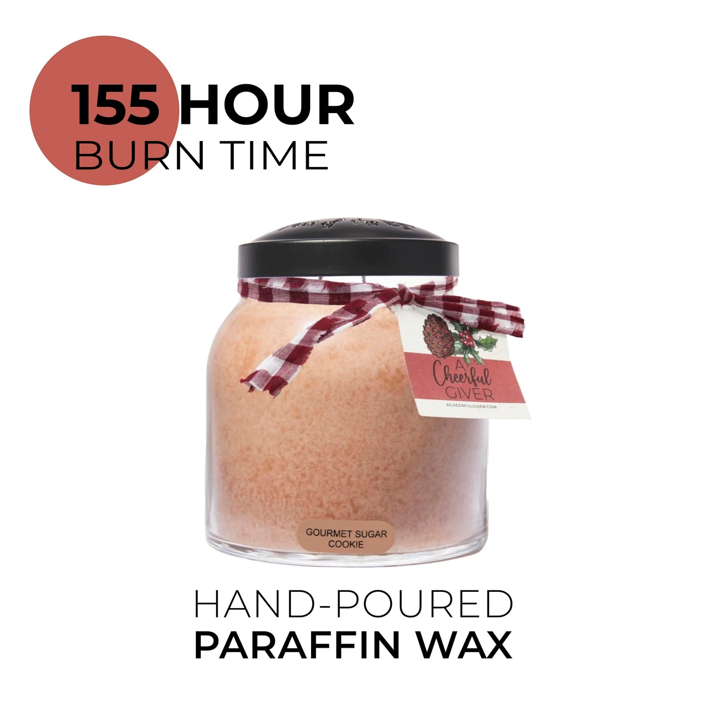 A Cheerful Giver — Gourmet Sugar Cookie - 34oz Papa Scented Candle Jar with Lid - Keepers of the Light - 155 Hours of Burn Time, Gift for Women, Brown
