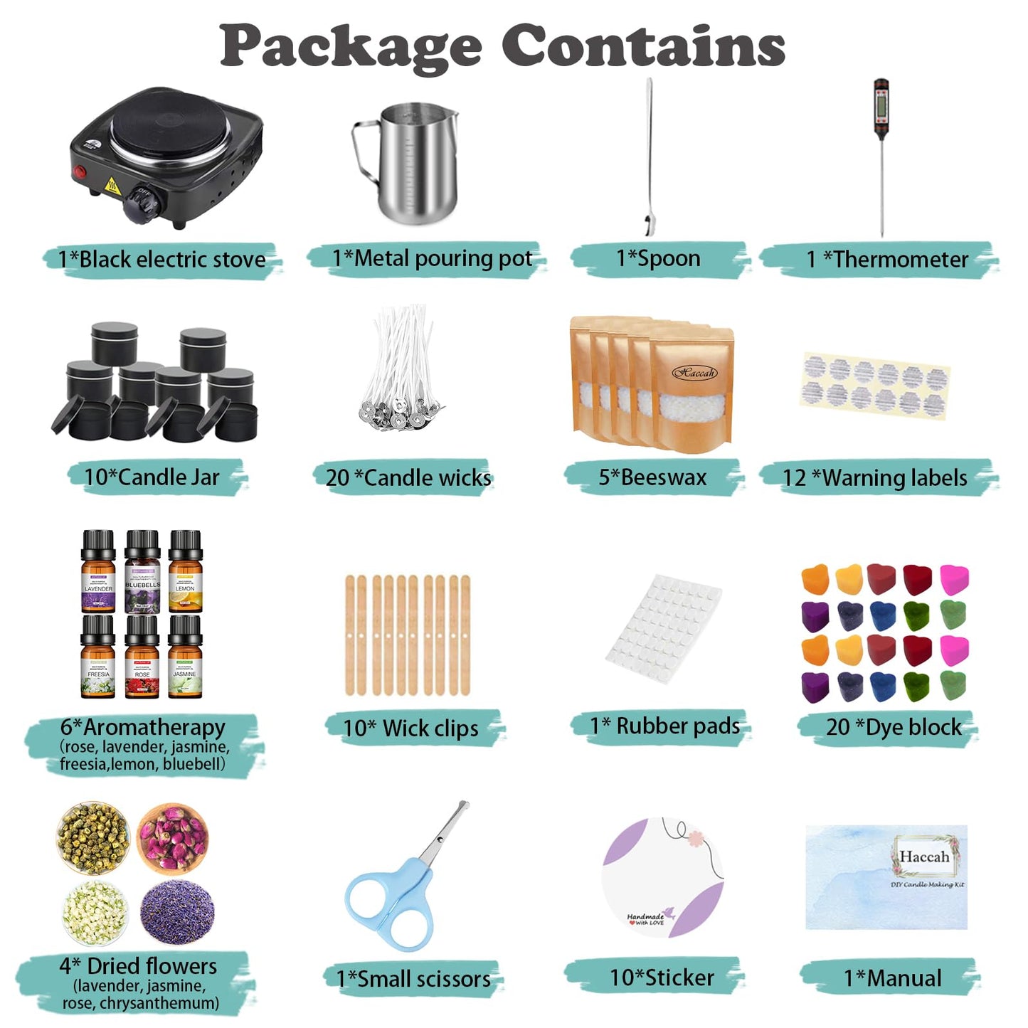 Complete Candle Making Kit with Wax Melter,Candle Making Supplies,DIY Arts&Crafts Kits Gift for Beginners,Adults,Including 500w Electronic Stove,Wicks,Wax,Rich Scents,Dyes,Melting Pot,Candle tins