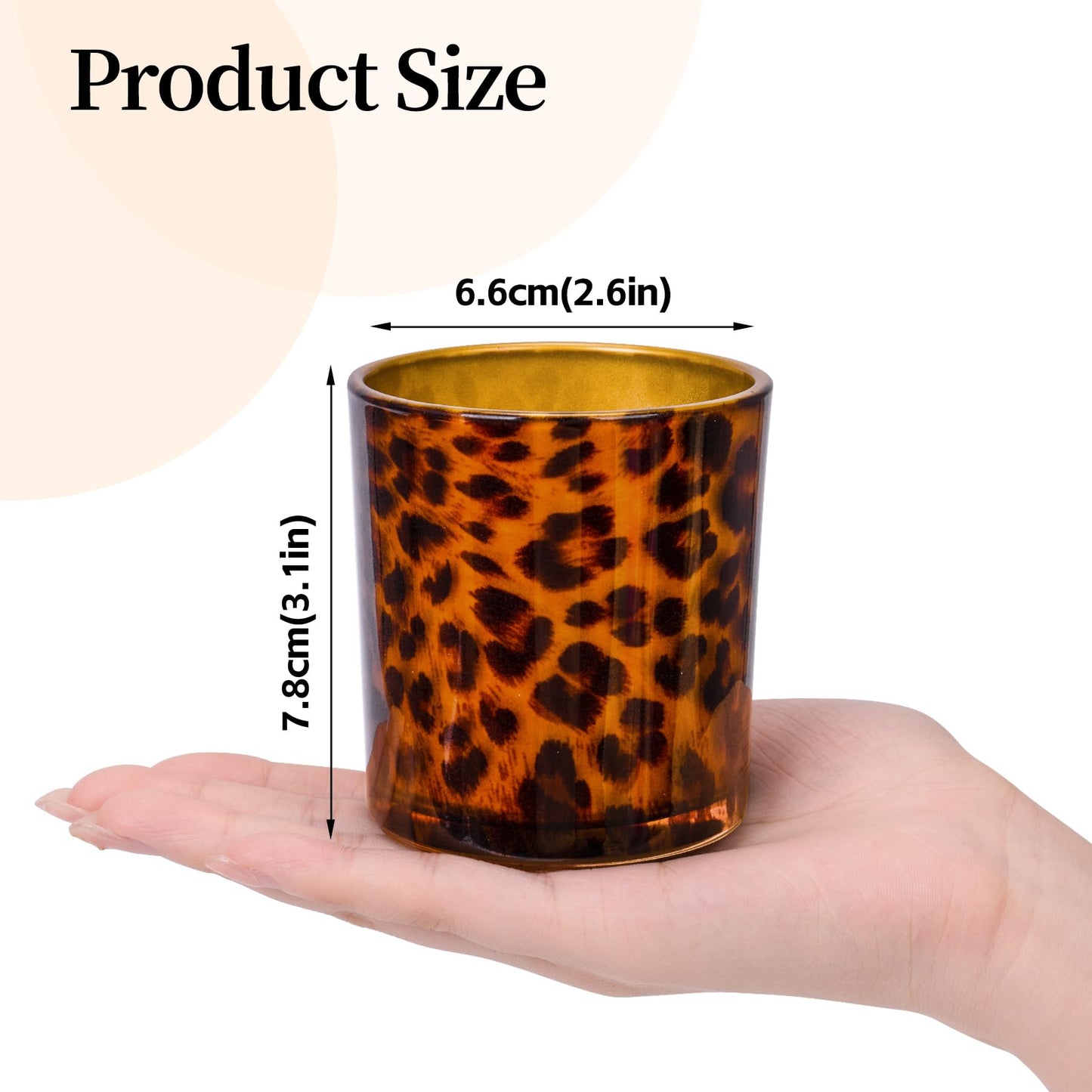 Toptime Votive Candle Holders, Leopard Print Tealight Candle Holder Set of 3, Unique Glass Candle Holder Cup Cheetah Tealight Holder for Christmas Table Centerpieces Valentines Day Decoration