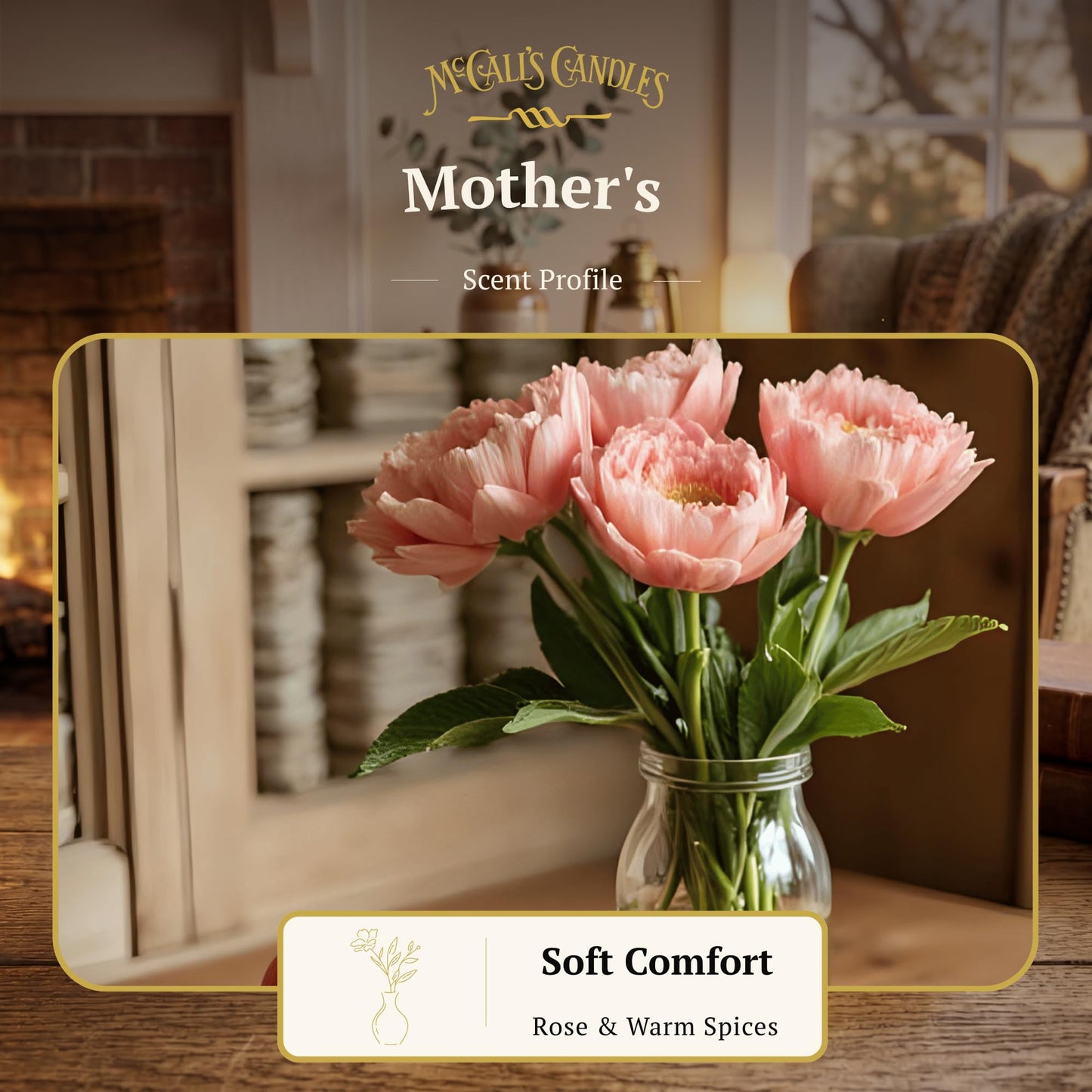 McCall’s Candles | Mother’s Candle | 26 oz Scented Candle | USA-Poured | Vintage Rustic Jar with Carrying Handle | Rosehips, Apples & Spice Fragrance | Special Edition