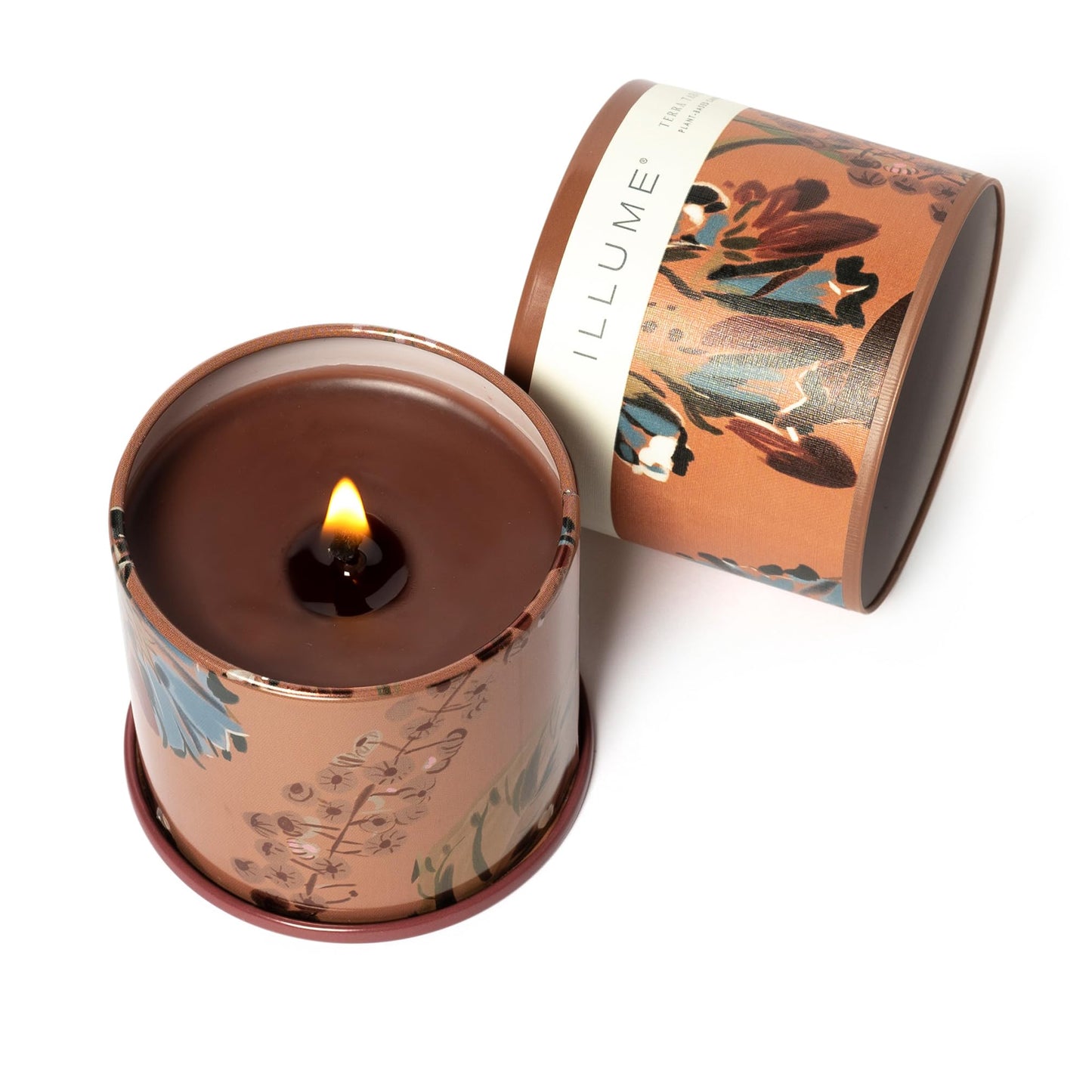 Illume Beautifully Done Essentials Terra Tabac Vanity Tin Scented Candle, 3" L x 2" W x 1" H