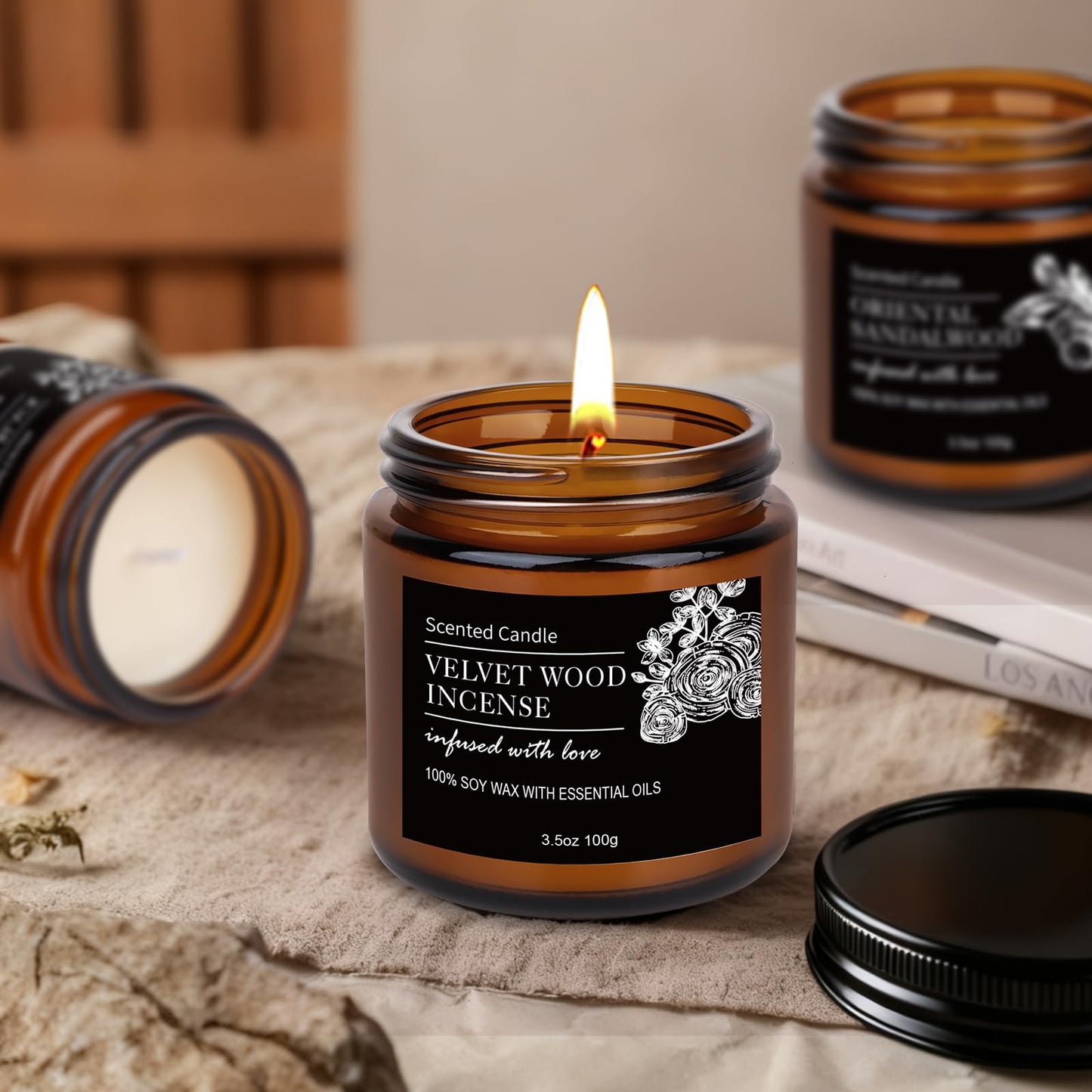Candles for Men, 6 Pack Scented Candles for Home, Natural Aromatherapy Soy Candles Set, Long Burning Candles Gifts for Women Christmas Fathers Day, Husband, Him, Dad, Birthday