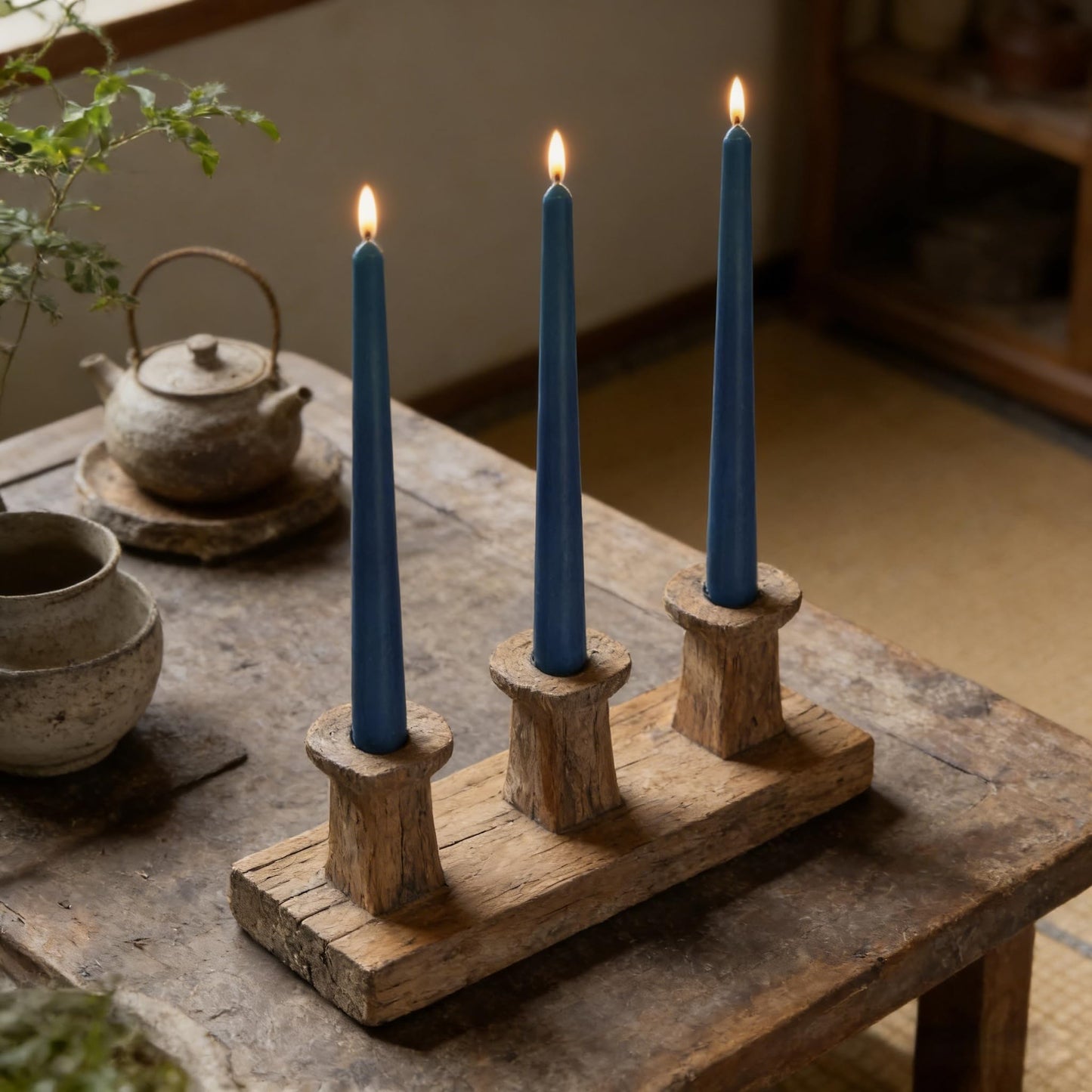 Navy Blue Taper Candles for Home Decoration, 20 Pack 10 Inch Unscented Dripless Candlesticks for Dinner Party