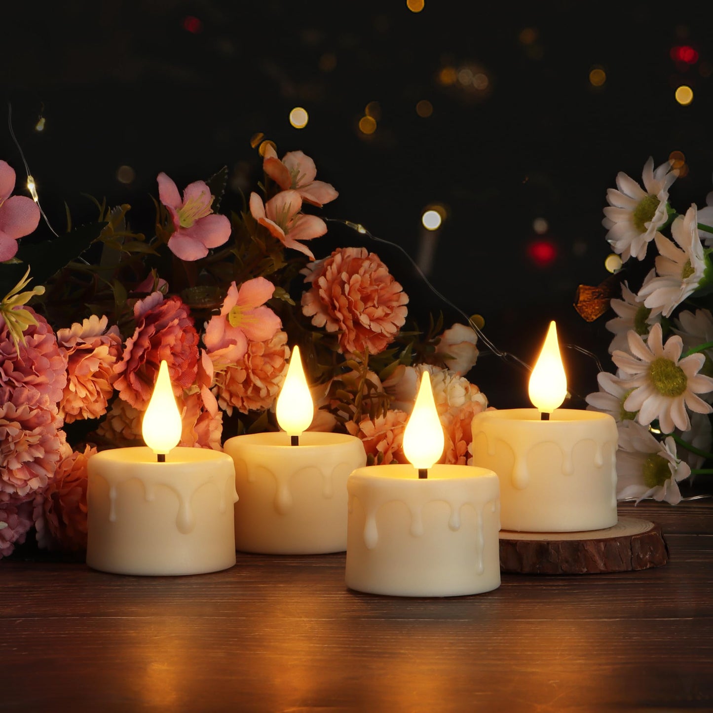 yunsheng 12PCS Rechargeable LED Tea Lights Candles with Remote, 3D Wick Flickering Flameless Votive Candles with 4/6H Timer, Warm White Electric Fake Candles with 2USB Charging Cable, Home Decor