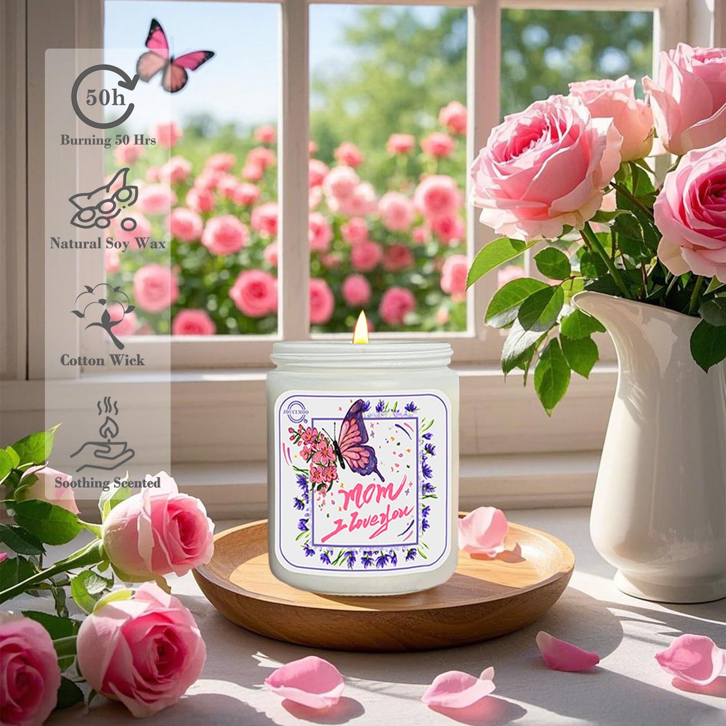 Mothers Day Gifts for Mom - Scented Candles for Home, Aromatherapy Candle for Relaxing, Soy Wax Candles, 50 Hour Long Burning, Birthday Gifts for Women