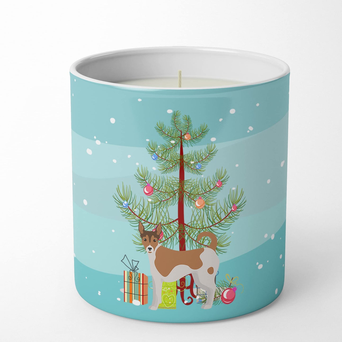 Caroline's Treasures CK3487CDL Tenterfield Terrier Christmas Tree 10 oz Decorative Soy Candle Nature Soy Wax Essential Oil Home Decor Ideal for Bedroom Kitchen Bath Office Gift, 10 oz