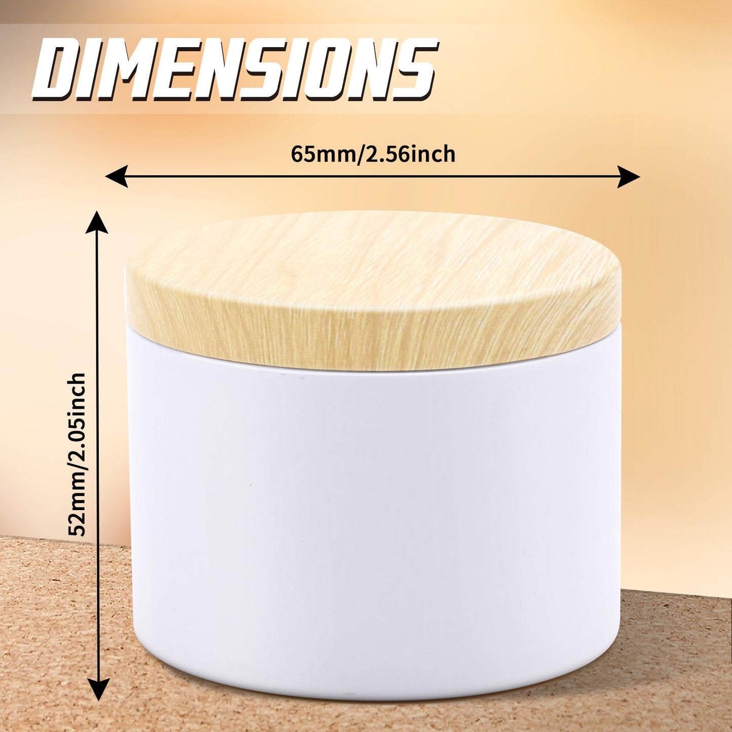 YJHSS 24-Pack 4oz Candle Tins with Wood-Grain Printing Lids, Metal Candle Jars for Candle Making, Empty Containers Vessels Bulk for Small Business & Beginners DIY Storage -Wood White