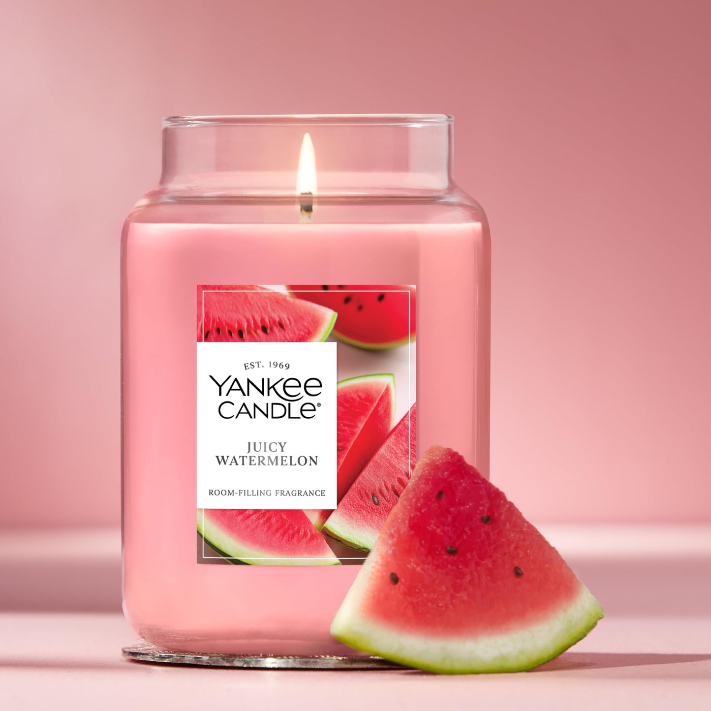 Yankee Candle Juicy Watermelon Scented Candle, 22oz Large Jar with up to 150 Hour Burn Time, Giftable
