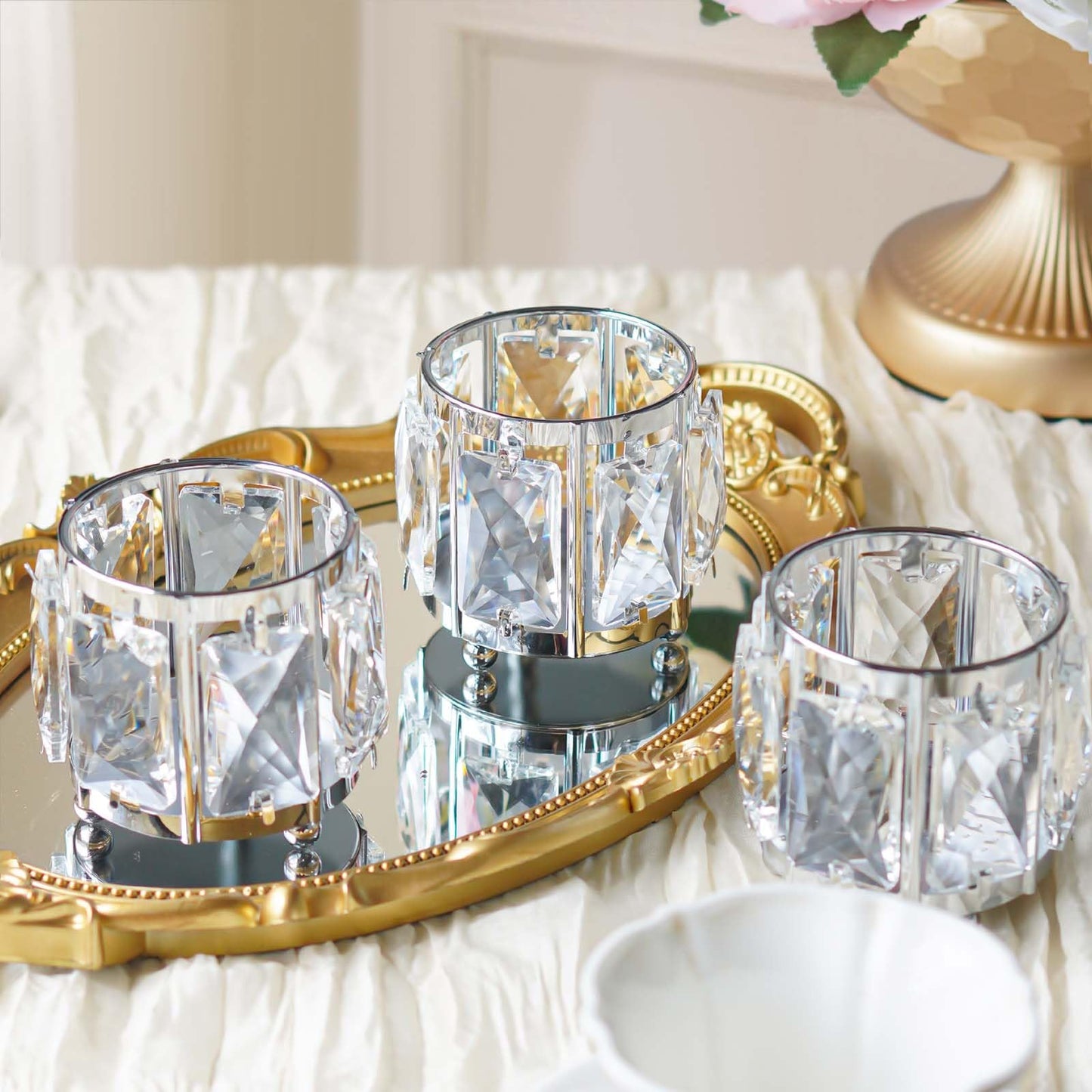 Votive Holder，Gorgeous Gift,Tabletop/Centerpiece Votive Holder (Silver 6)