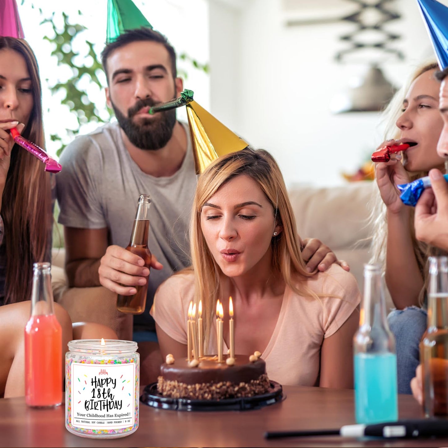 Homsolver 18th Birthday Gifts for Girls Boys, Vanilla Scent Ideas 18th Birthday Candles for Sister, Daughter, Best Friends, Handmade Aromatherapy with 50+ Hour Burn Time, Funny Birthday Decorations
