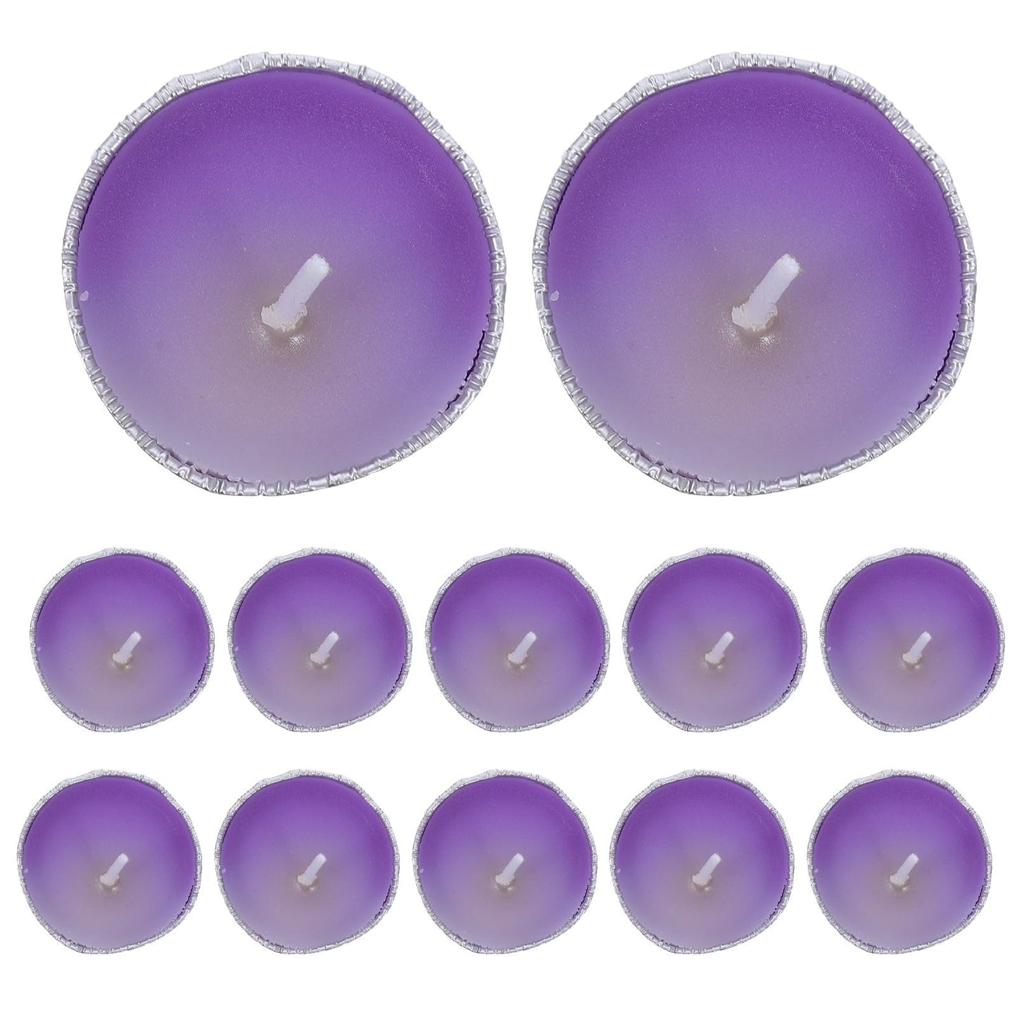 ibasenice 50Pcs Unscented Tea Candles: Unscented Long Burning Tealight Candles Clean Smokeless - 1.4x1.4x0.4 Scentless Tealights for Romantic Candlelight Dinner Party, Purple