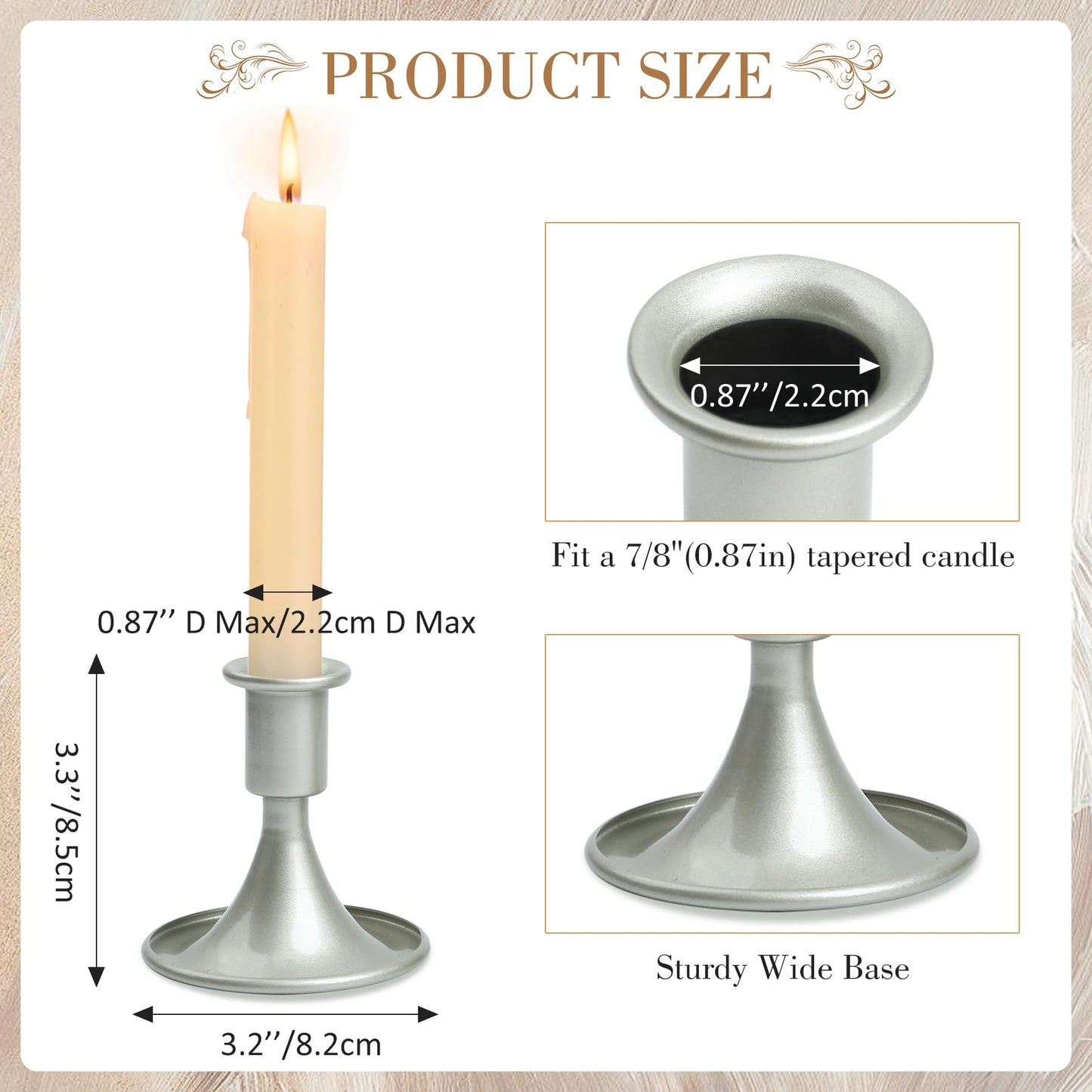 Unity Candle Holder - Unity Candle Holders for Weddings, Metal Unity Candlestick Holder Set of 3, Decorative Unity Candle Stand for Wedding Ceremony Table Centerpiece Decoration Gift (Silver)