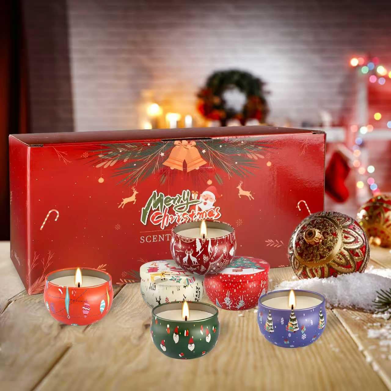 AYIQIW 24 Pack Christmas Scented Candles Gift Set for Woman, Jar Candle, 2.5 oz Soy Wax Tin Candle-Ideal Gift for Travel Home Décor,Aromatherapy