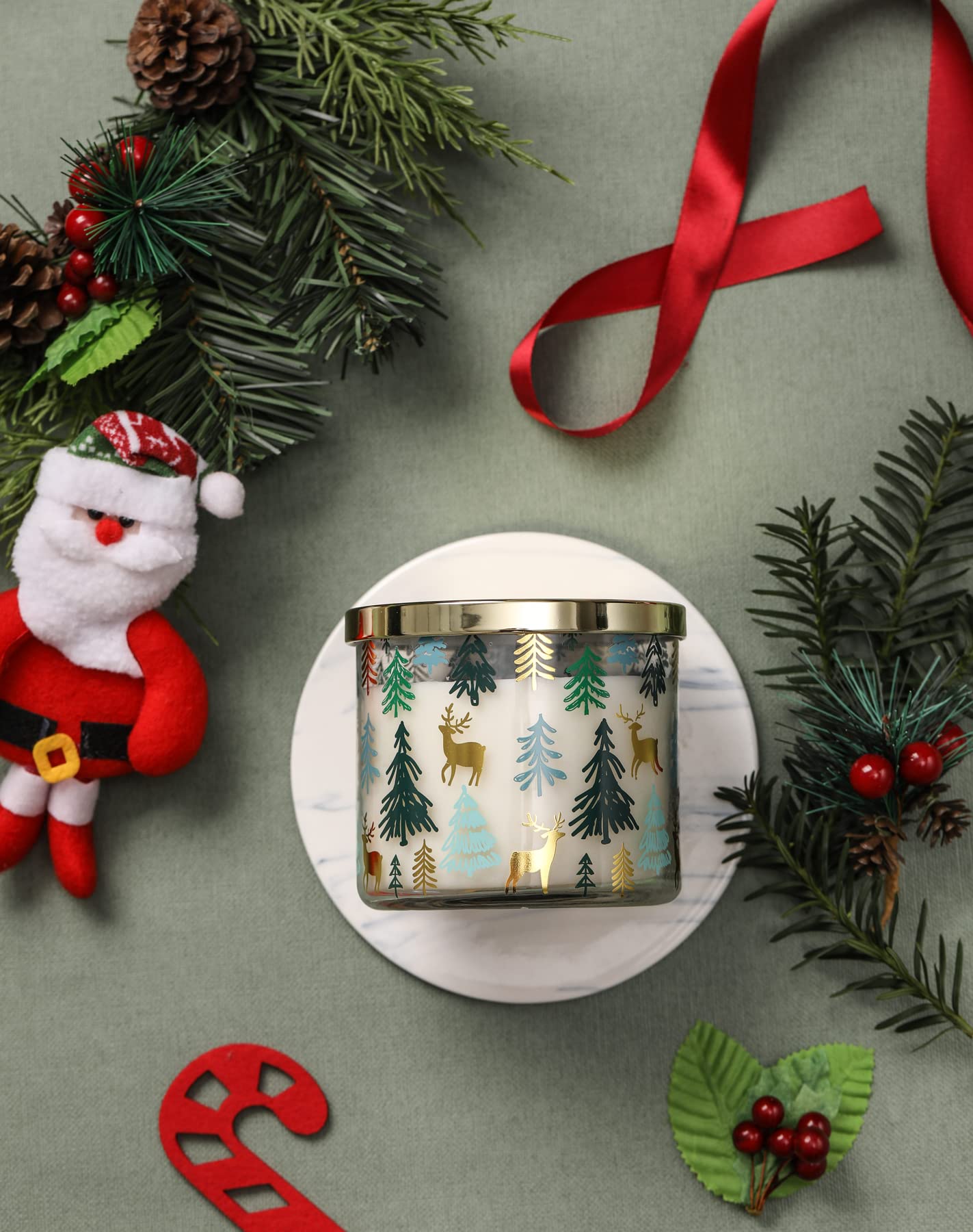 Christmas Candle, Pine Scented Candle, Christmas Tree Scented Candle, Winter Candle, Large 3 Wicks Candle, 14oz