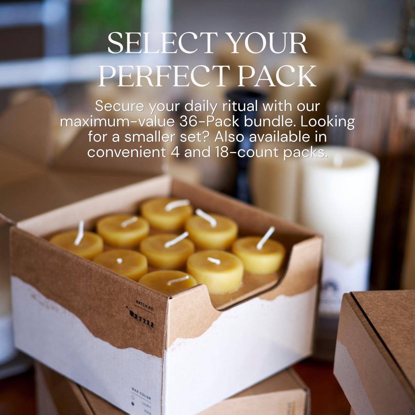 Bluecorn Beeswax Votive Candles, 100% Pure Natural Bees Wax, Yellow Votives, Clean Burning & Long Lasting (12+ Hours), Fragrance Free, Home Decor & Wedding Decorations, American Made, 36 Pack
