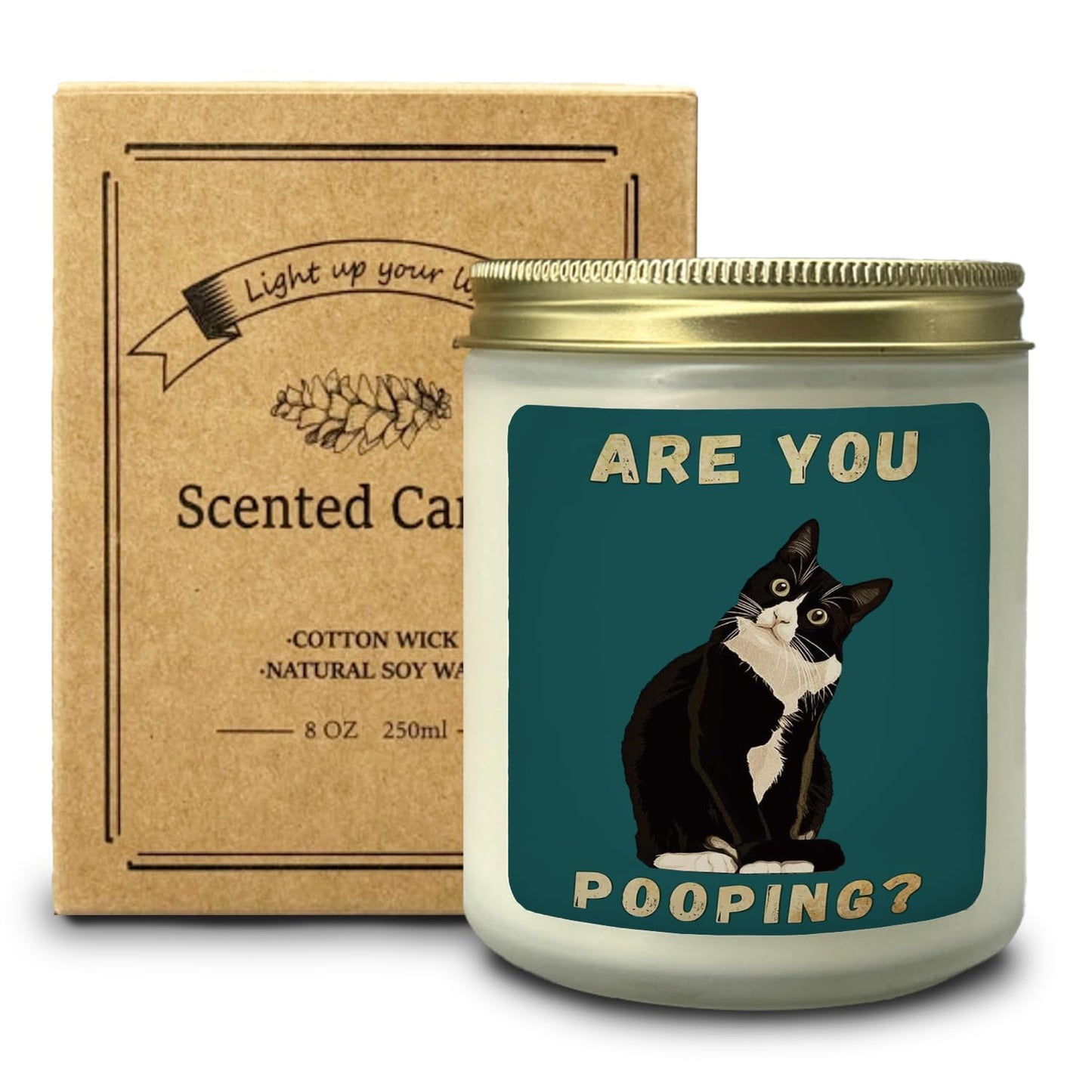 CIOJUNE Black Cat Bathroom Candle - Funny Cat Bathroom Decor Gifts, are You Poping Black Cedar Scented Candles