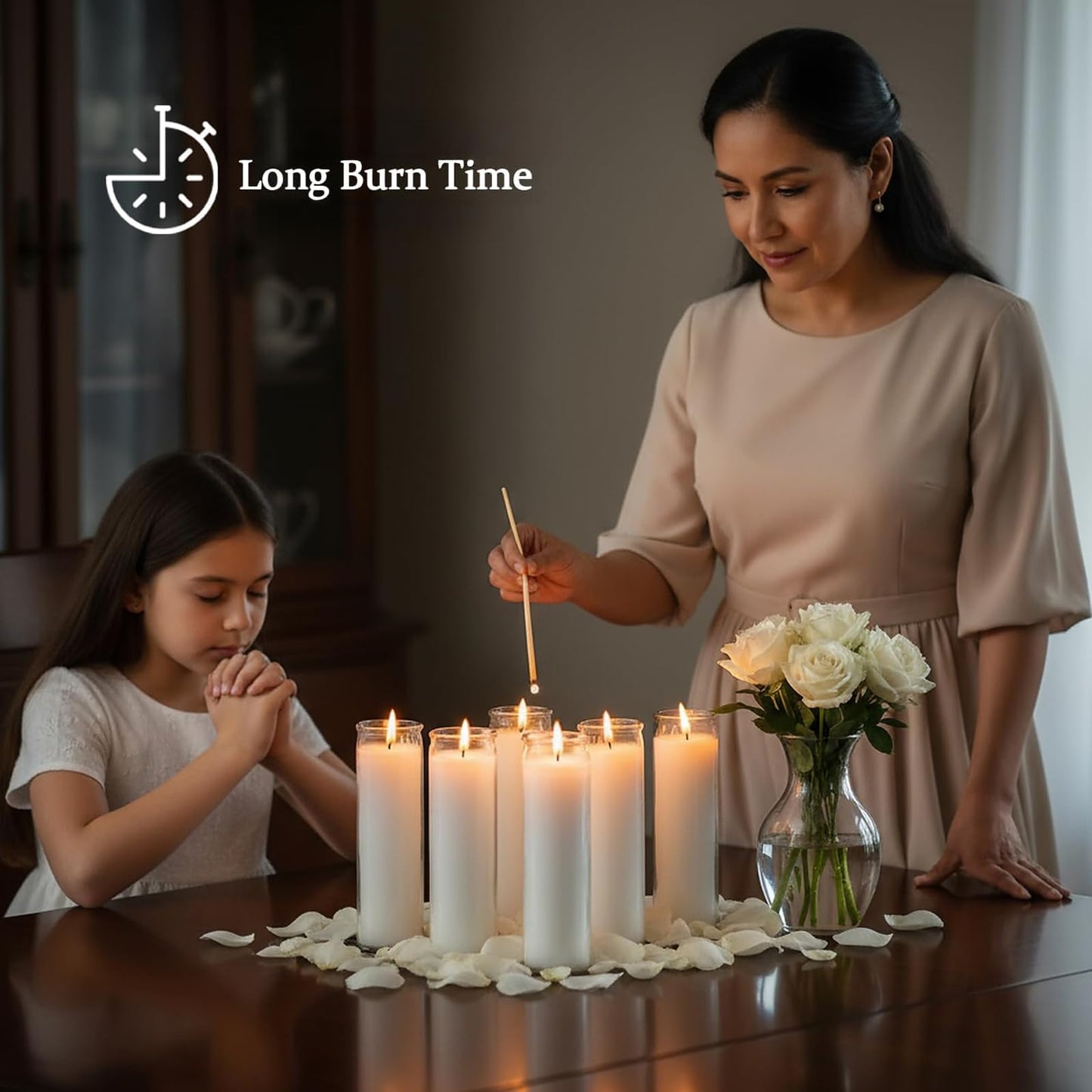 Trxvxo 12 PCS White Candles in Glass, 2 Inch x 8 Inch Unscented Prayer Candle,Suitable for Various Occasions Such as: Memorials, Religious, Catholicism, Churches, Altars, Vigils, etc.