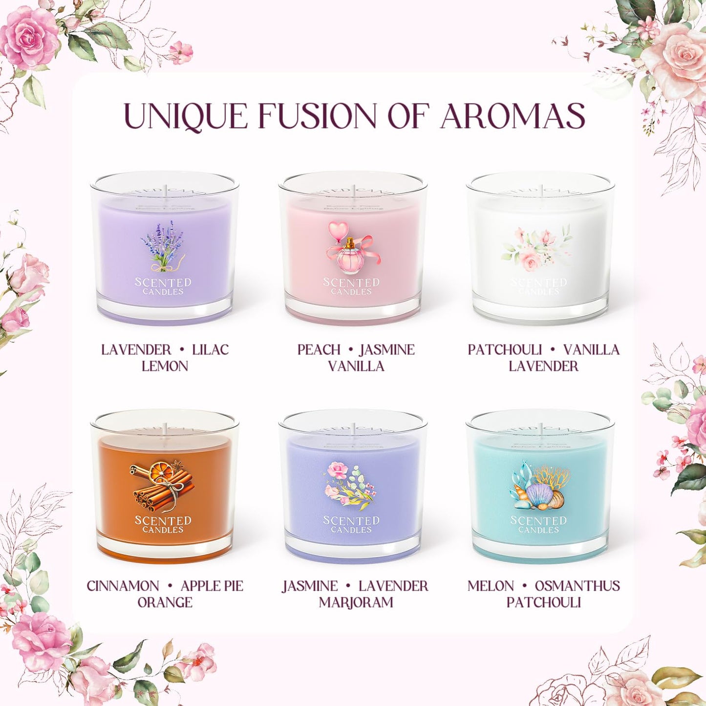CHILLFLAME 40th Birthday Gifts for Women, Birthday Candle Gift Set for Her, 6 Scented Votive Candles, Candles Gifts for Women/Men (6 Color, 14 oz)