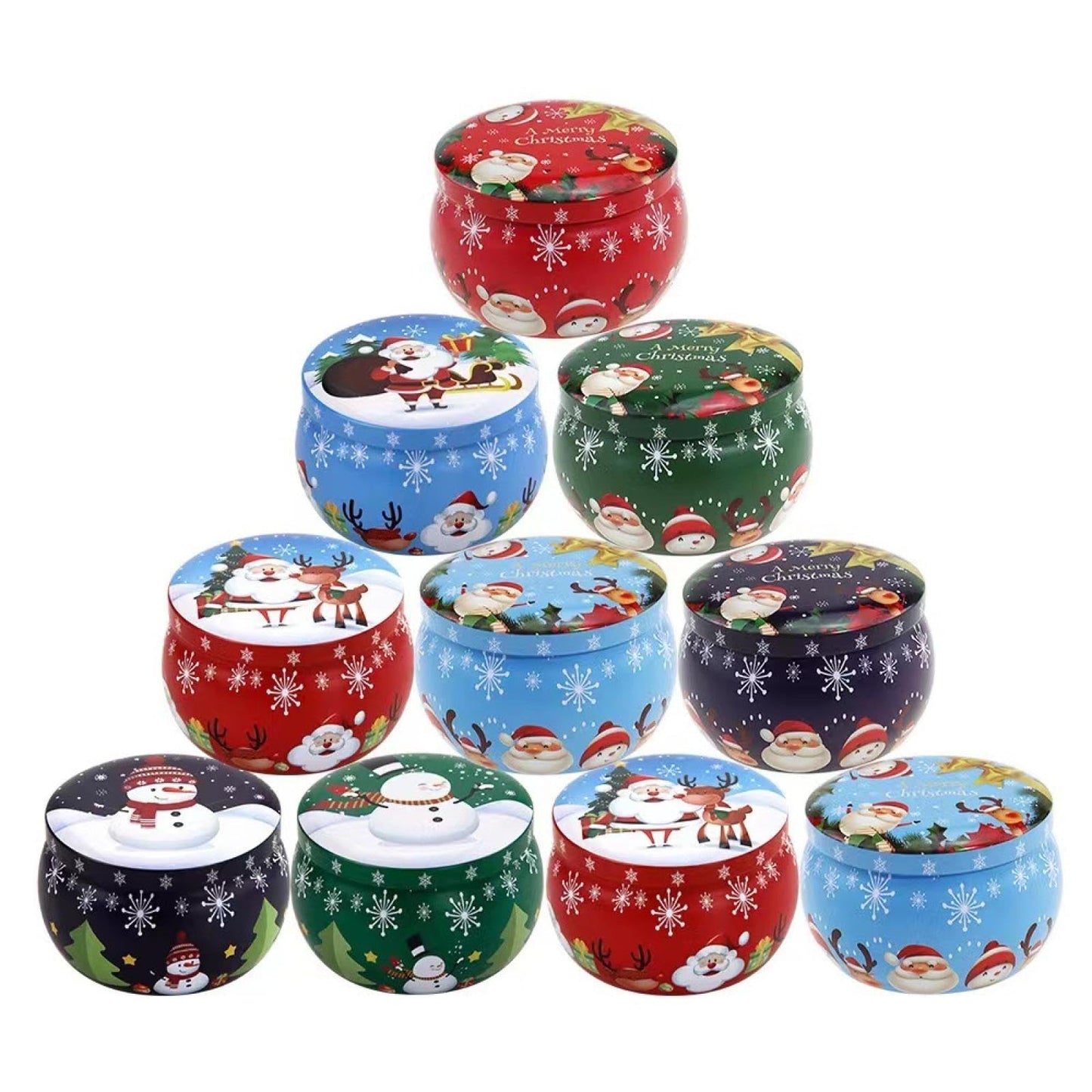 FWJUNHUYC Scented candle tin can drum metal packaging tinplate gift candy scented candle set tin box