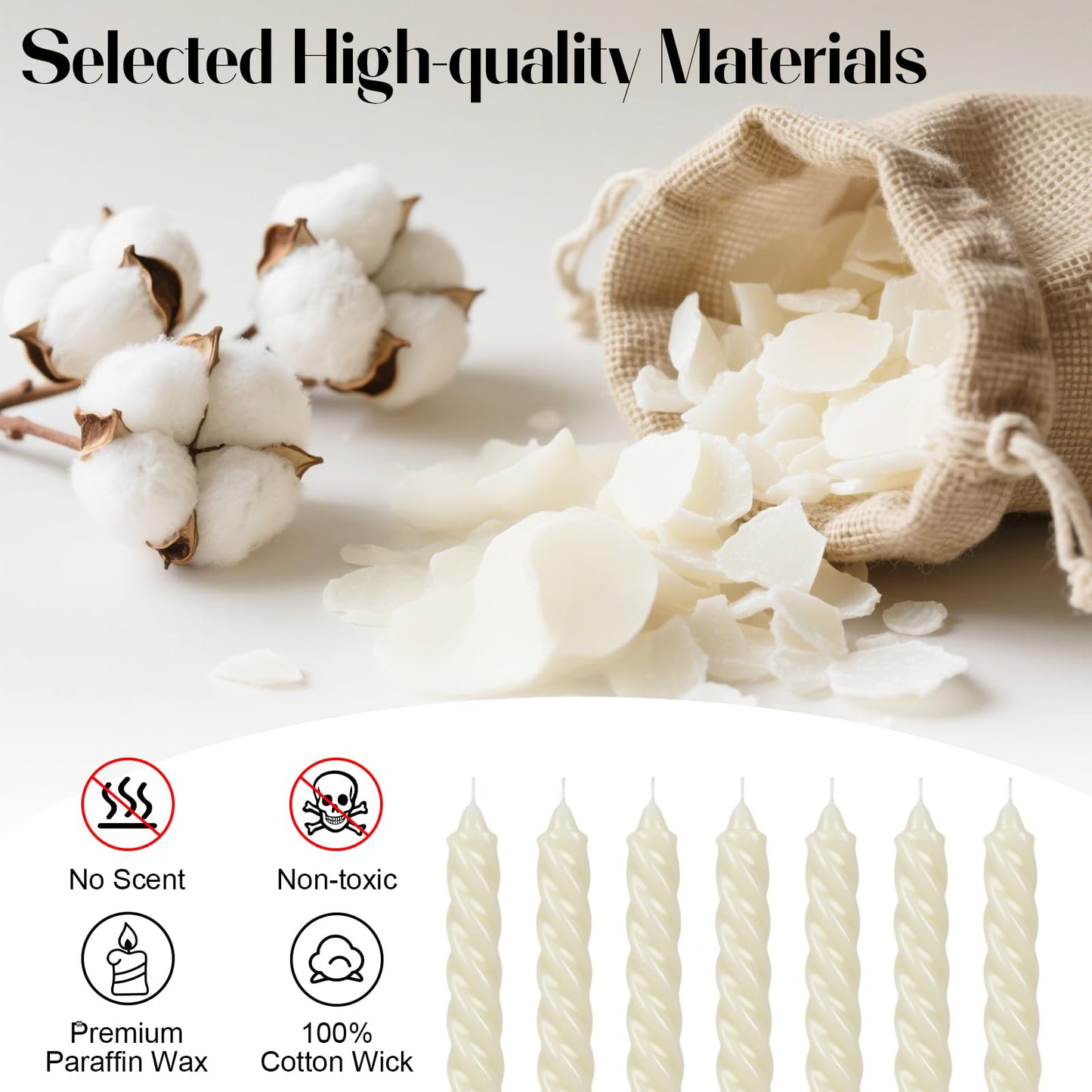 Tobeape 12 Pack 10 Inch Tall Ivory Spiral Taper Candles, Unscented Dripless Twisted Wax Cream Candles for Holiday Celebration Wedding Birthday Party Display Home Decor - 8 Hour Long Burning