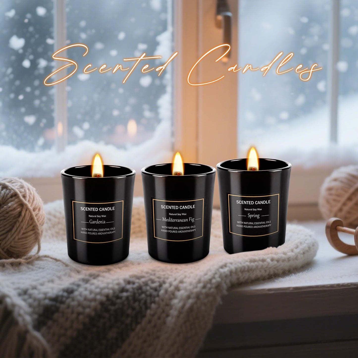 12 Pack Scented Black Candles Gift Set for Dad, Soy Wax Aromatherapy Candles for Home, 12 Masculine Fragrances, Gift from Daughter/Son for June Holiday, Stress Relief & Relaxation for Men