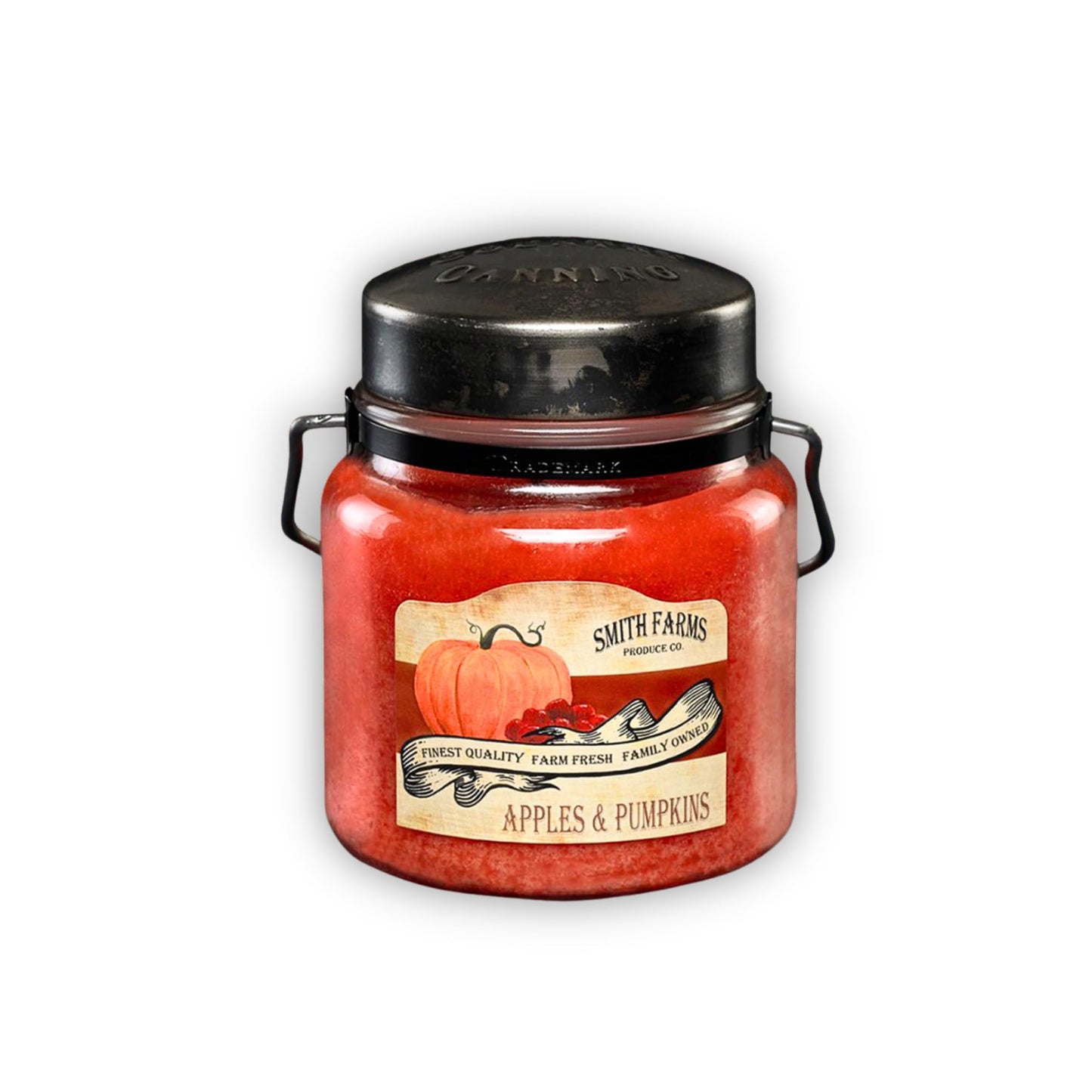 McCall’s Candles | Apples & Pumpkins | 16 oz Scented Candle | USA-Poured | Vintage Rustic Jar with Carrying Handle | Warm Spiced Harvest Fragrance