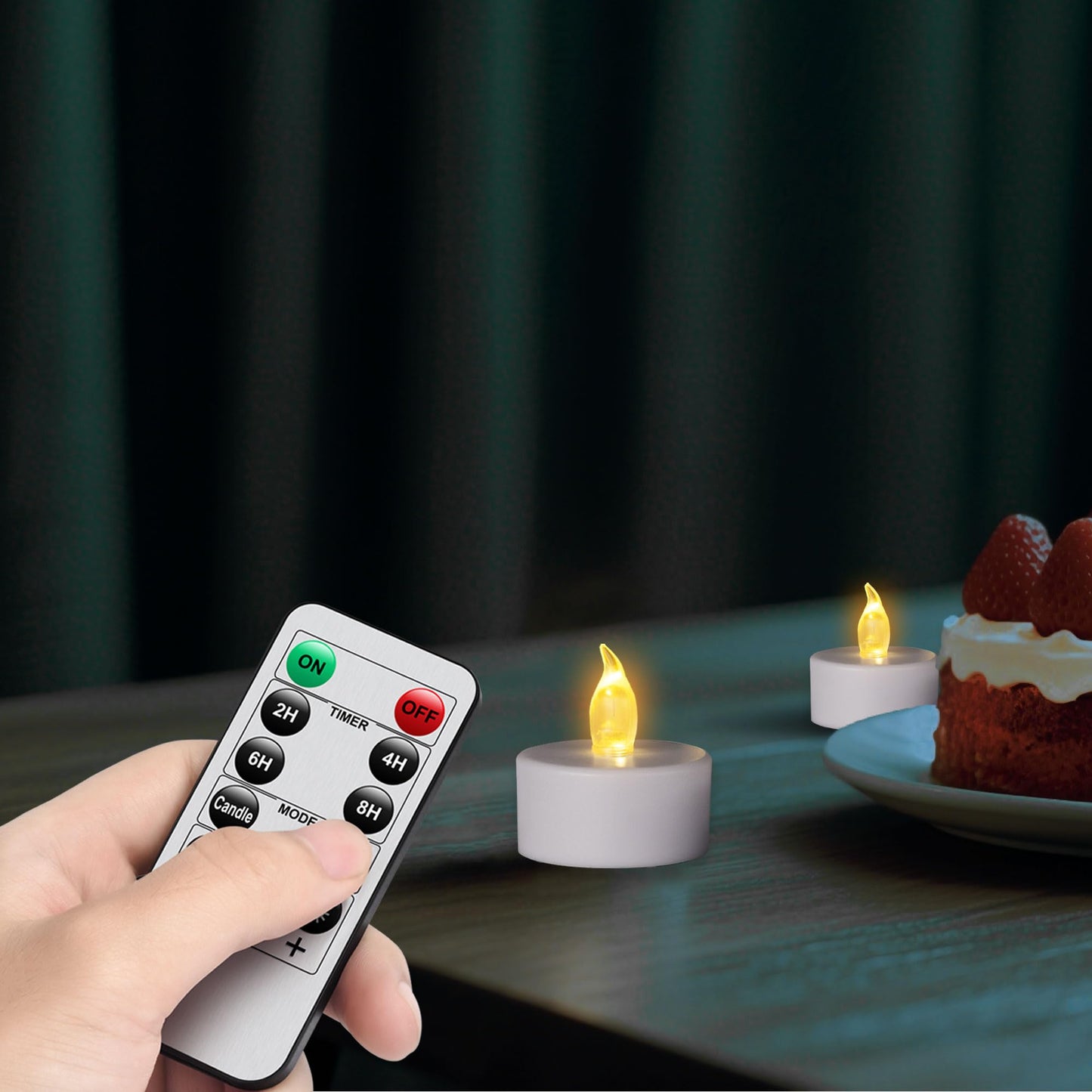 LED Tea Light Flameless Candles with Remote Control Flickering Tealight Long Lasting, Battery Operated with Timer for Halloween Home Decoration Seasonal &Festival Celebration WarmYellow (24pcs)