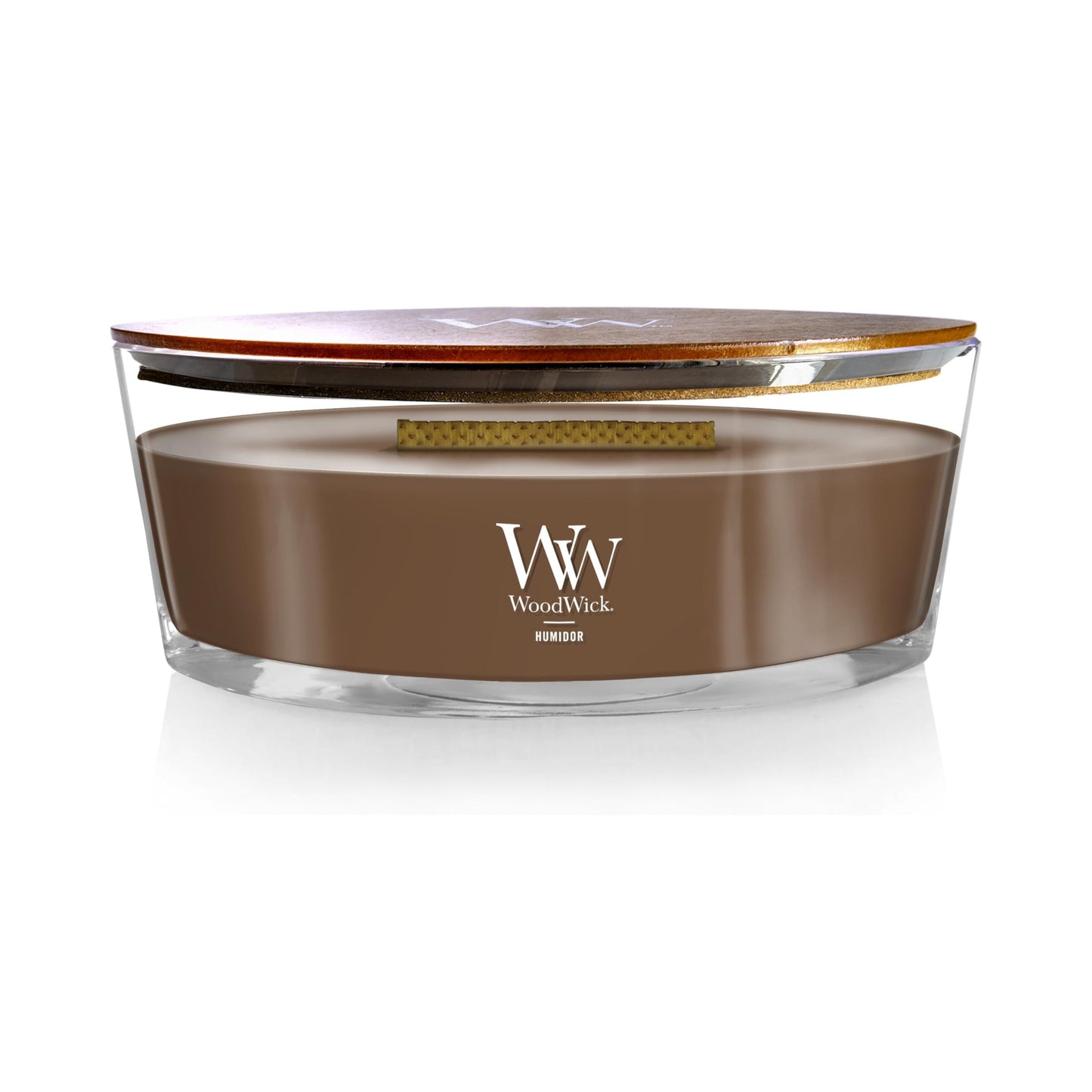 WoodWick Humidor Gifts for Women and Men, 16 oz Ellipse Candle with Crackling Wick