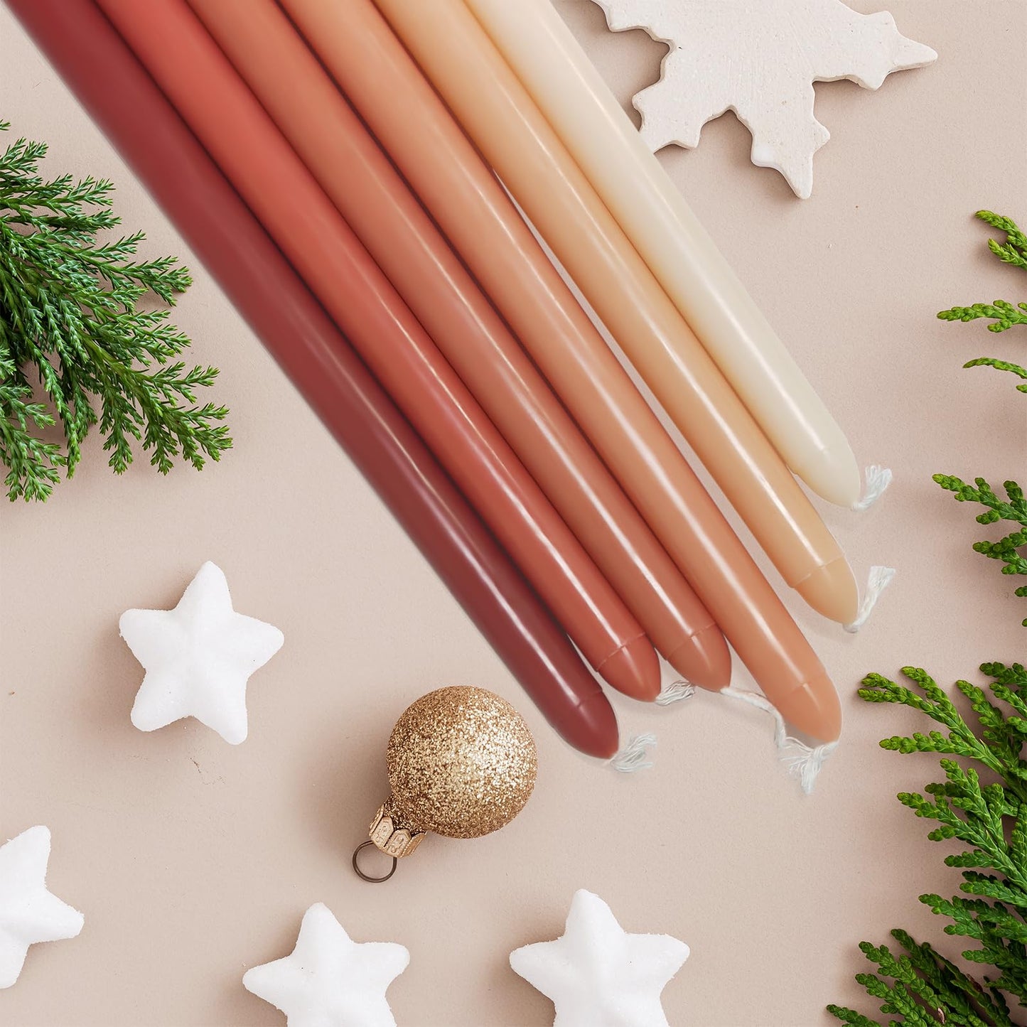 12 Inch Taper Candles 6 Pcs Unscented, Smokeless, Dripless Long Tapered Candlesticks Candles for Christmas Birthday Dinner Wedding Party Home Decor