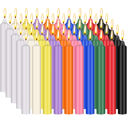 100 Pack 4 Inch Spell Candles, Colored Taper Candles for Rituals, Birthday, Decoration, 10 Vibrant Colors, Unscented Mini Bulk Candles for Chime, Wicca, Altar, Magic, Witchcraft Supplies