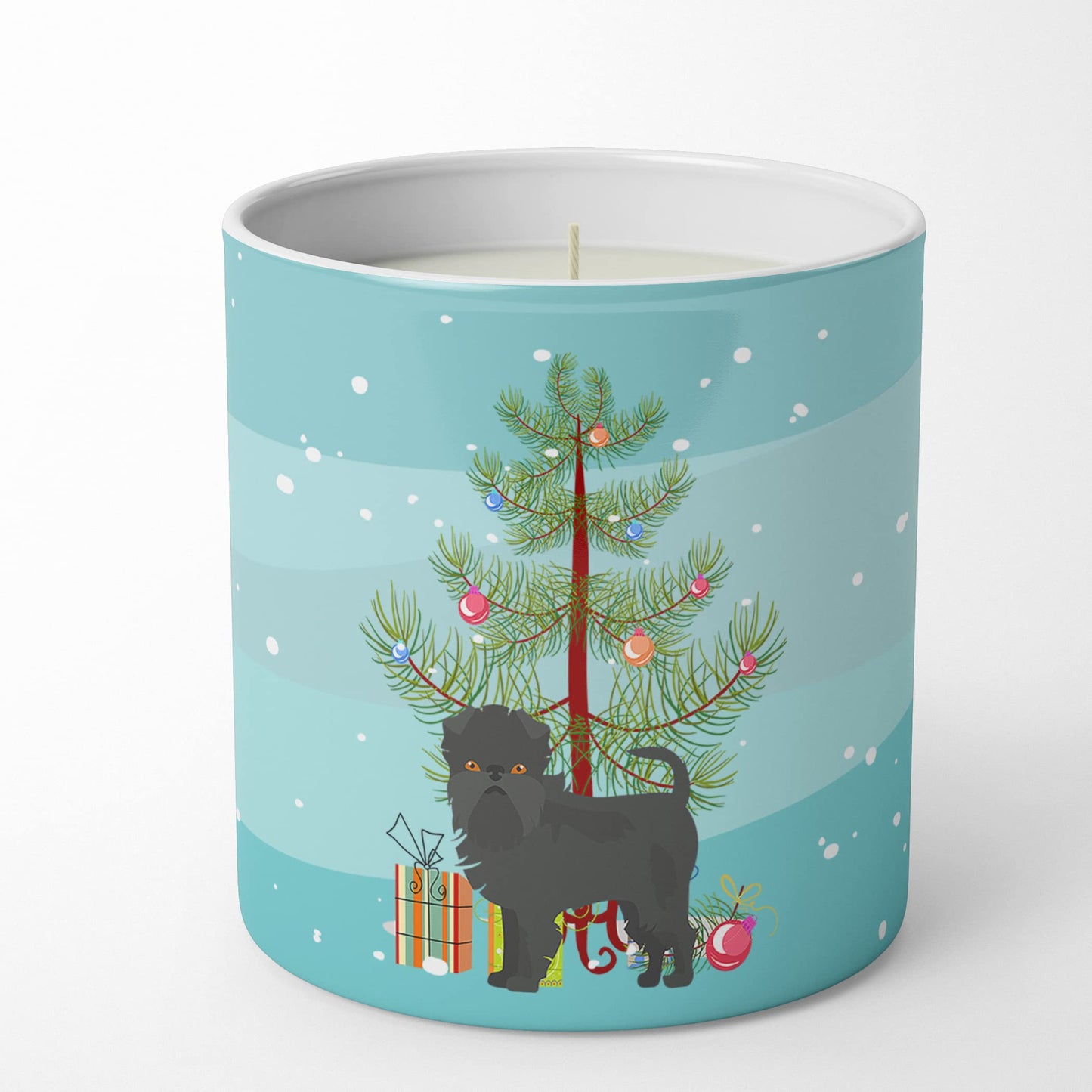 Caroline's Treasures CK3440CDL Affenpinscher Christmas Tree 10 oz Decorative Soy Candle Nature Soy Wax Essential Oil Home Decor Ideal for Bedroom Kitchen Bath Office Gift, 10 oz