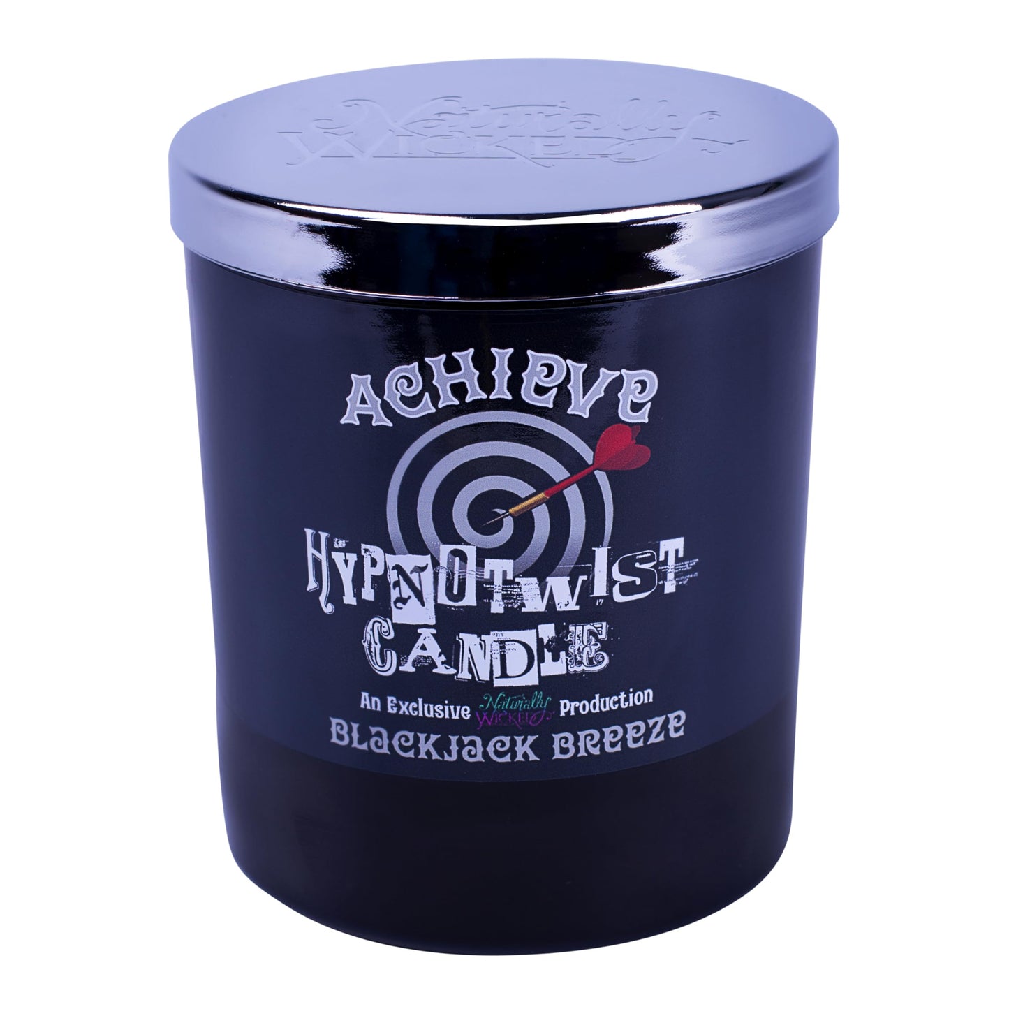 Naturally Wicked Hypnotwist Achieve Candle | Hypnotic Crystal Spell Candle | Inc Crystal Spinning Top